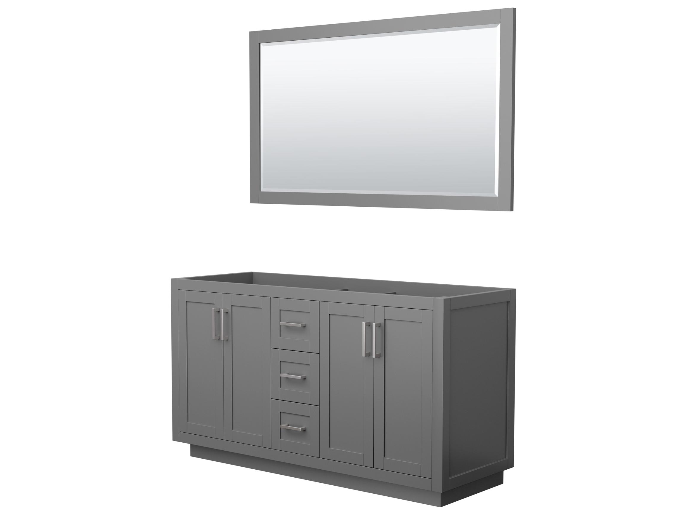 Wyndham Collection Miranda 59" Dark Gray Vanity with 58" Mirror