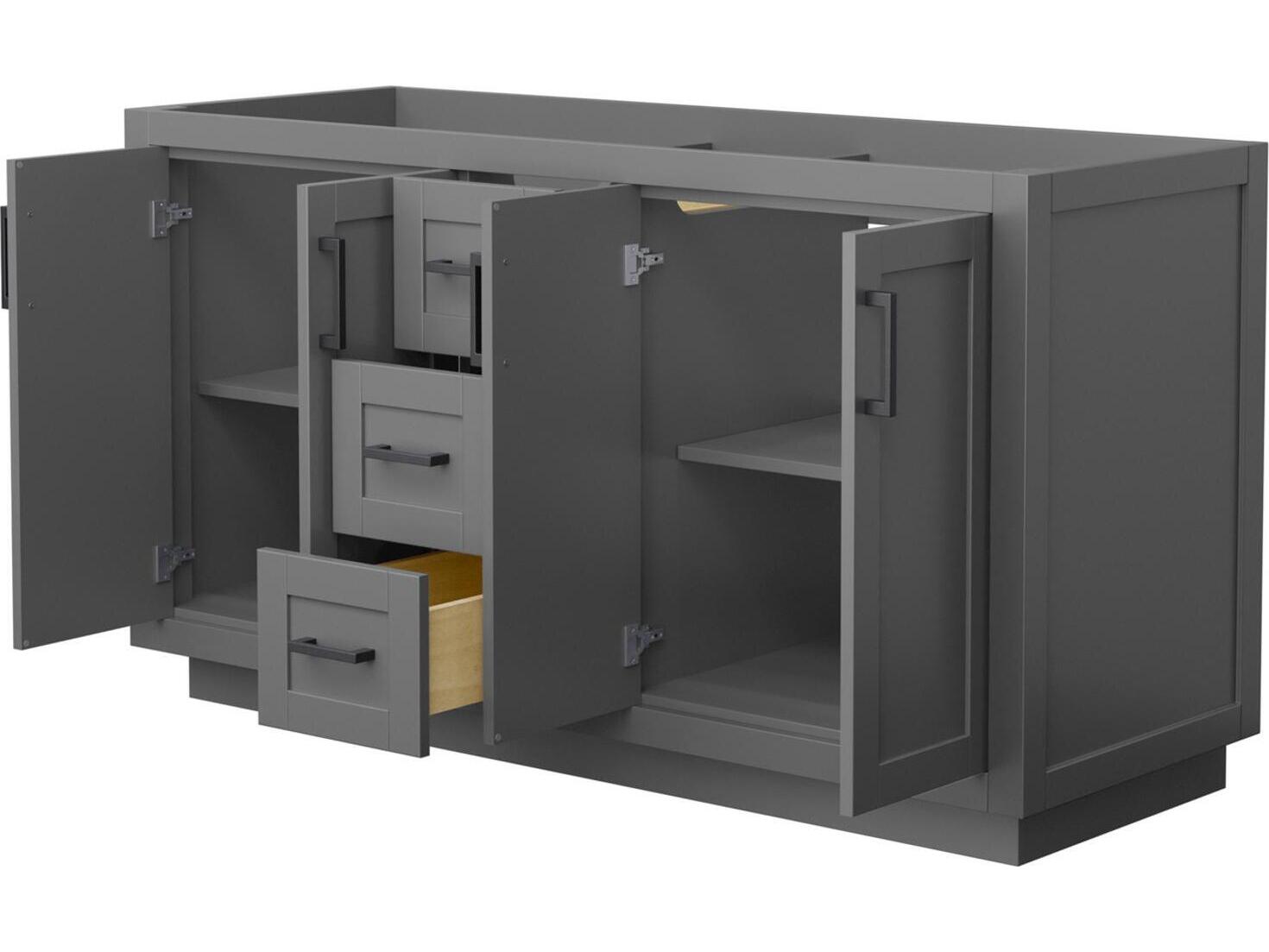 Wyndham Collection Miranda 59" Dark Gray Vanity