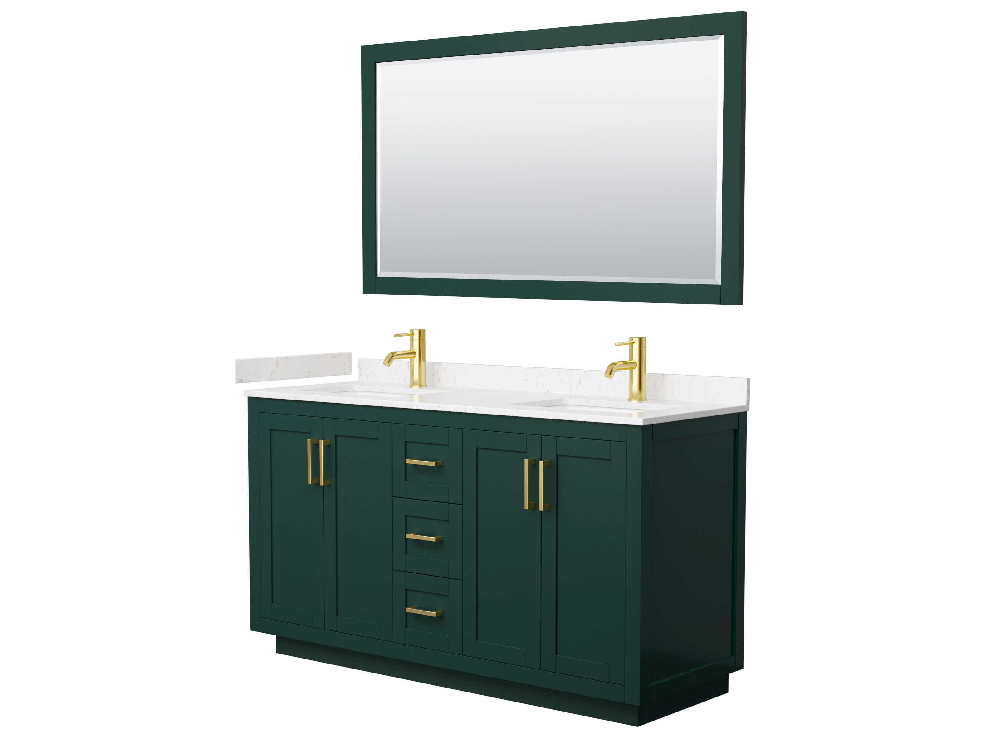 Wyndham Collection Miranda 60" Green Vanity with 58" Mirror