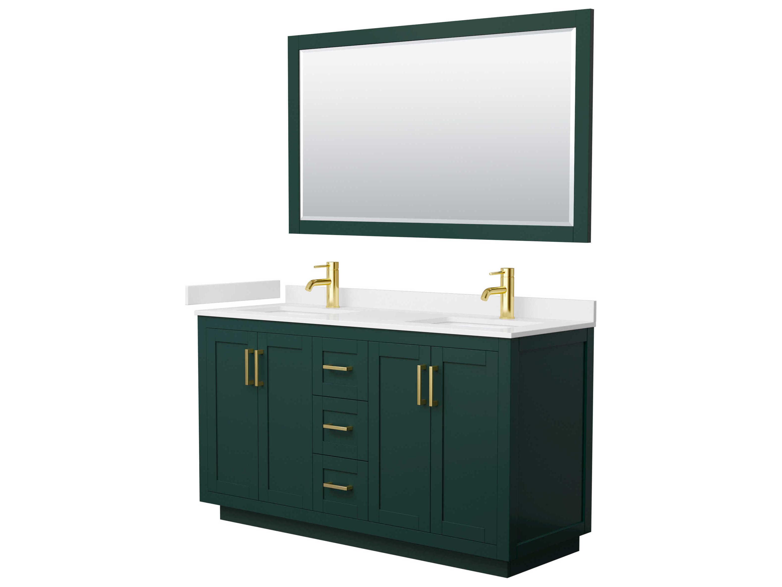 Wyndham Collection Miranda 60" Green Vanity with 58" Mirror