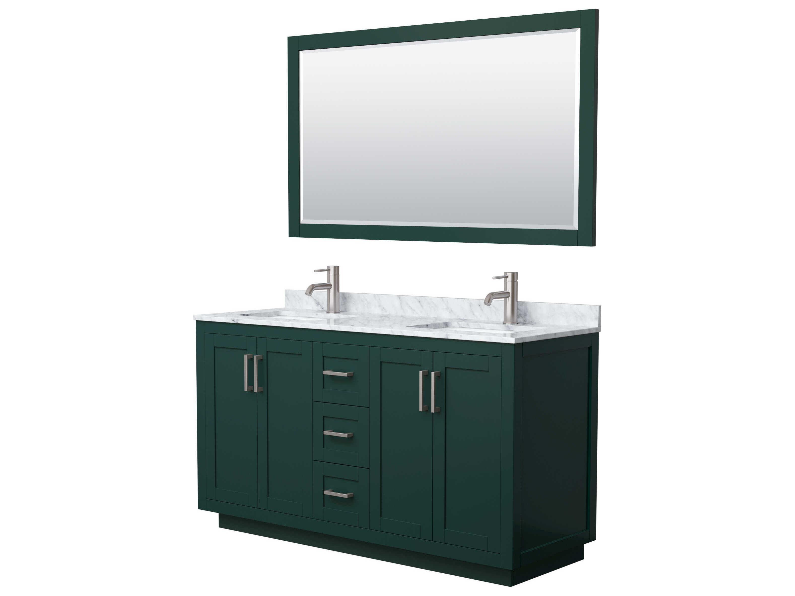 Wyndham Collection Miranda 60" Green Vanity with 58" Mirror