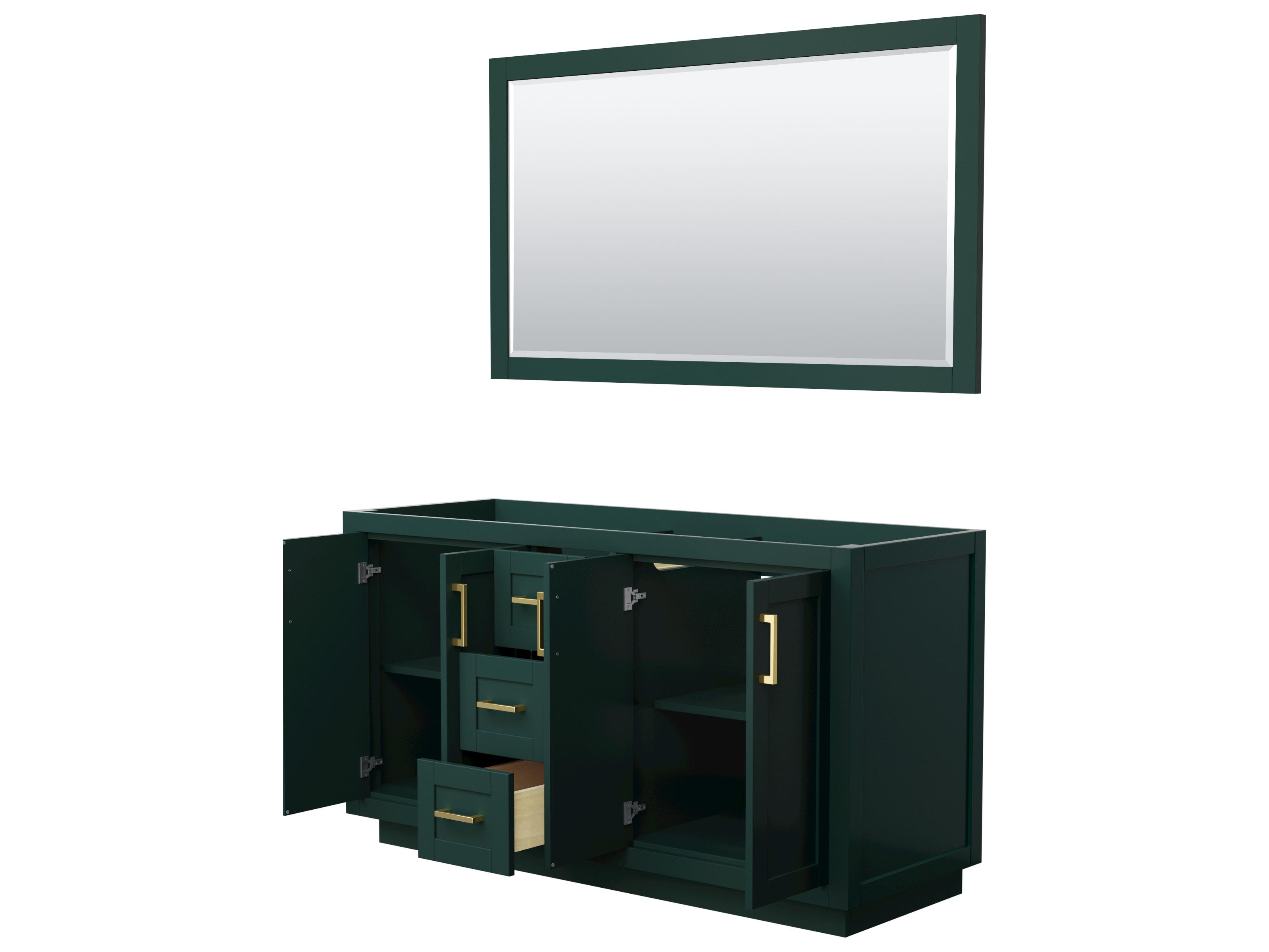 Wyndham Collection Miranda 59" Green Vanity with 58" Mirror