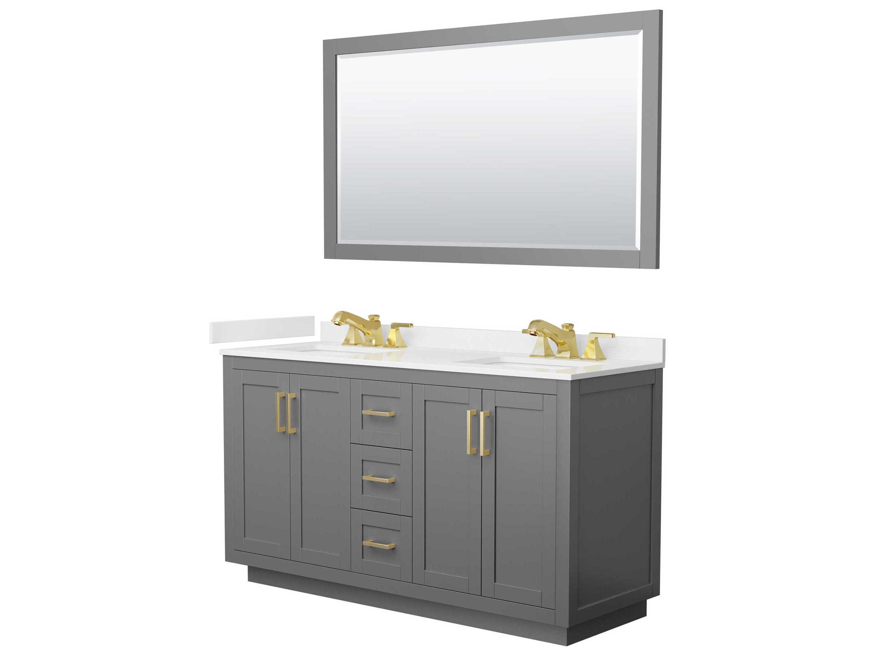 Wyndham Collection Miranda 60" Dark Gray Vanity with 58" Mirror
