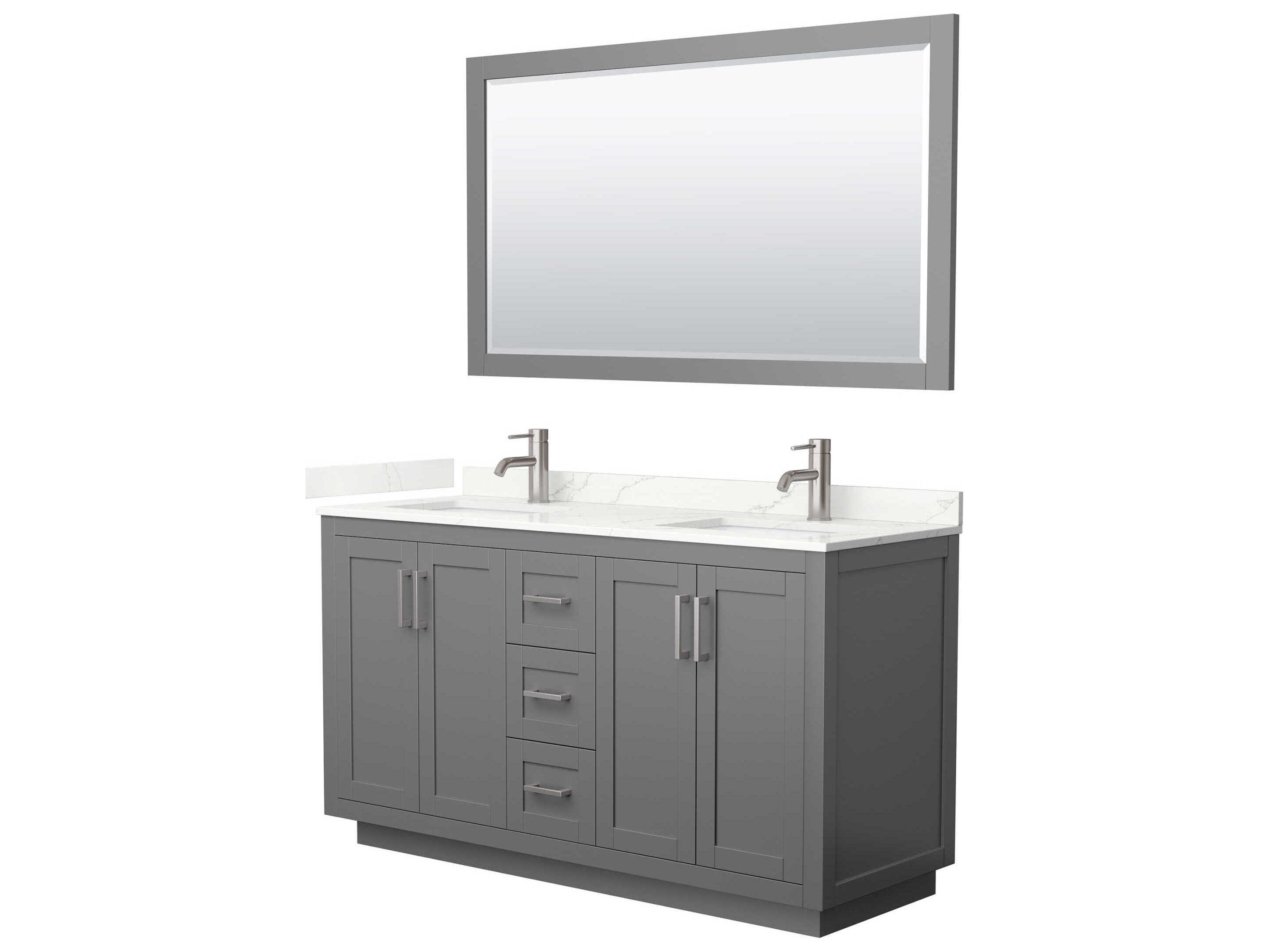 Wyndham Collection Miranda 60" Dark Gray Vanity with 58" Mirror