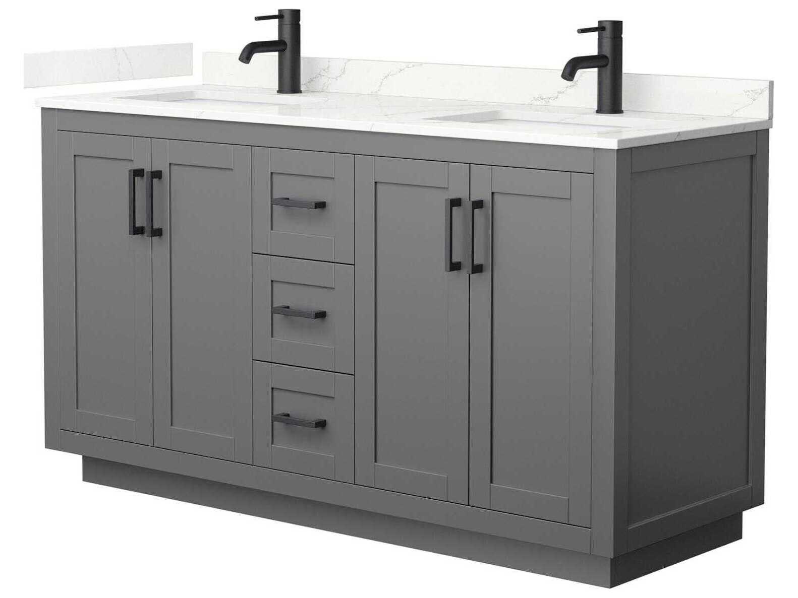 Wyndham Collection Miranda 60" Dark Gray Vanity
