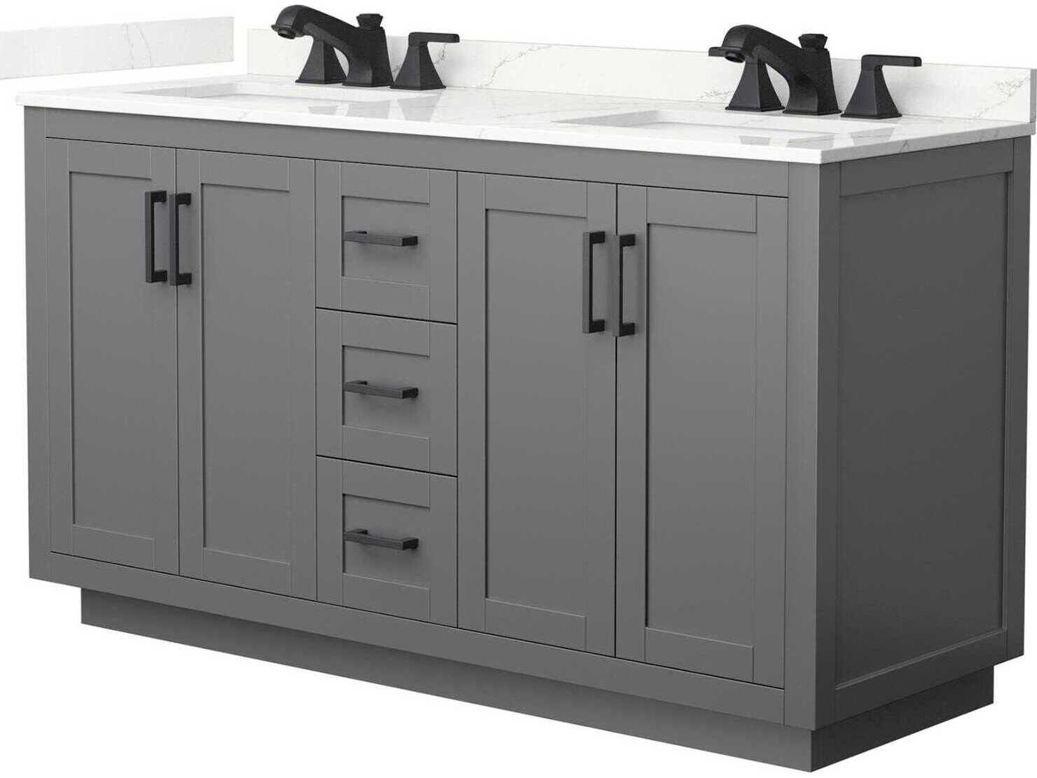 Wyndham Collection Miranda 60" Dark Gray Vanity