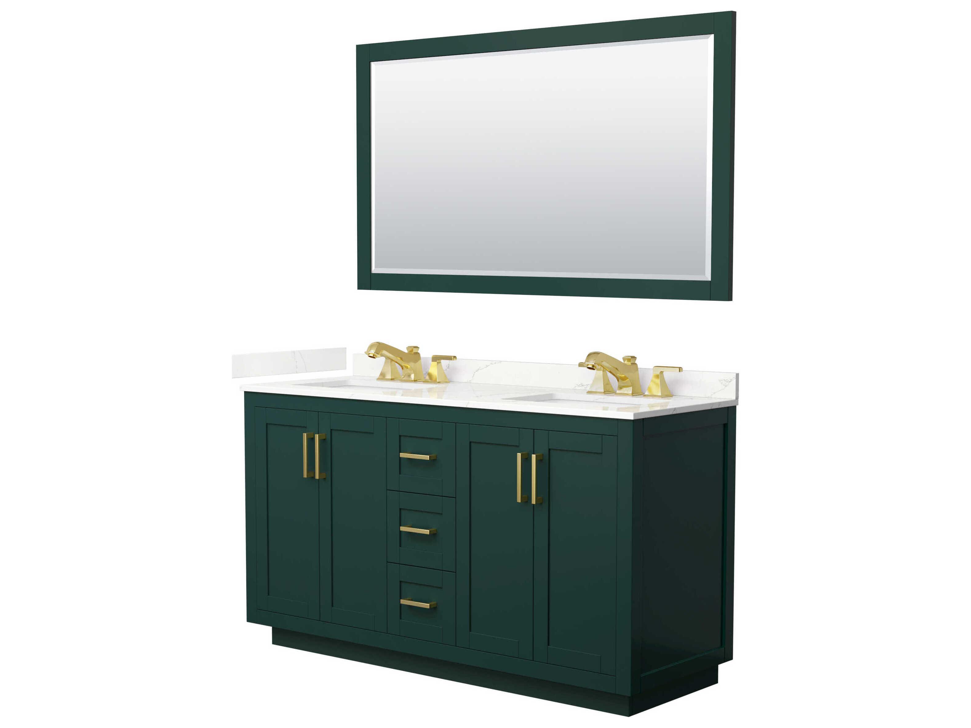 Wyndham Collection Miranda 60" Green Vanity with 58" Mirror