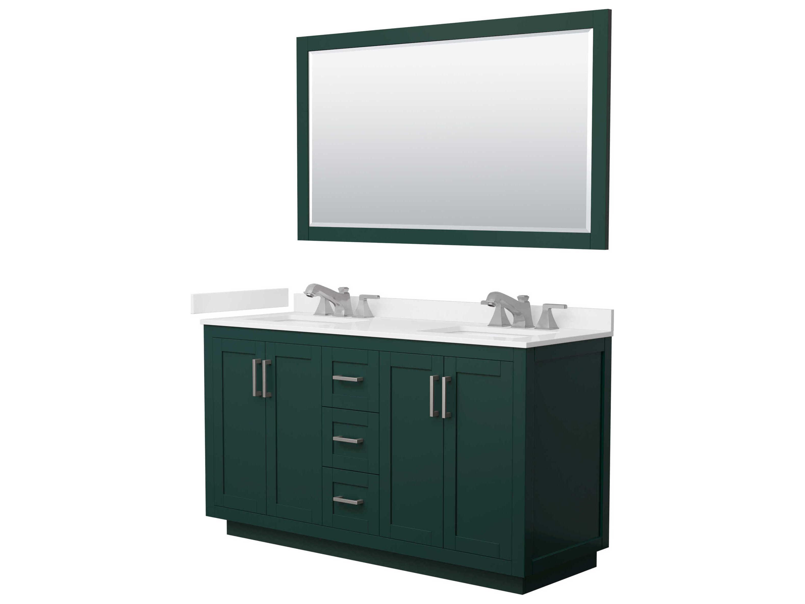 Wyndham Collection Miranda 60" Green Vanity with 58" Mirror