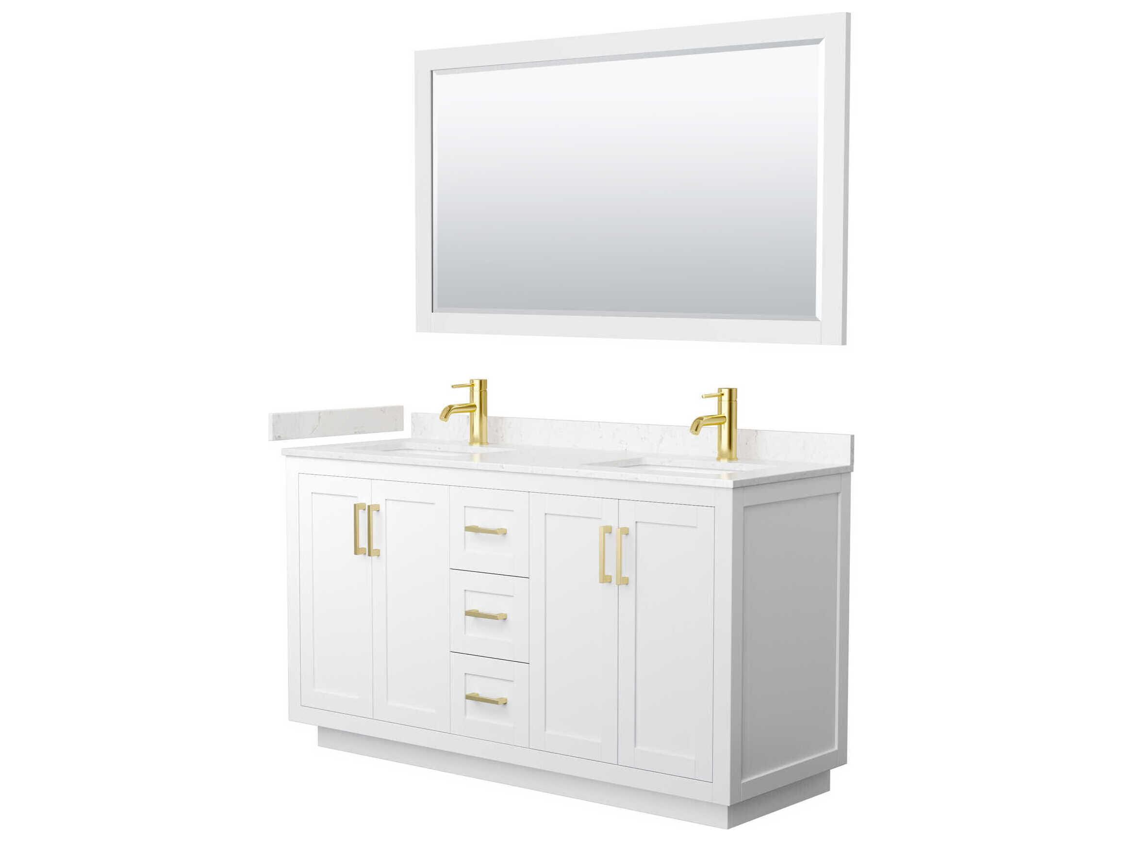 Wyndham Collection Miranda 60" White Vanity with 58" Mirror