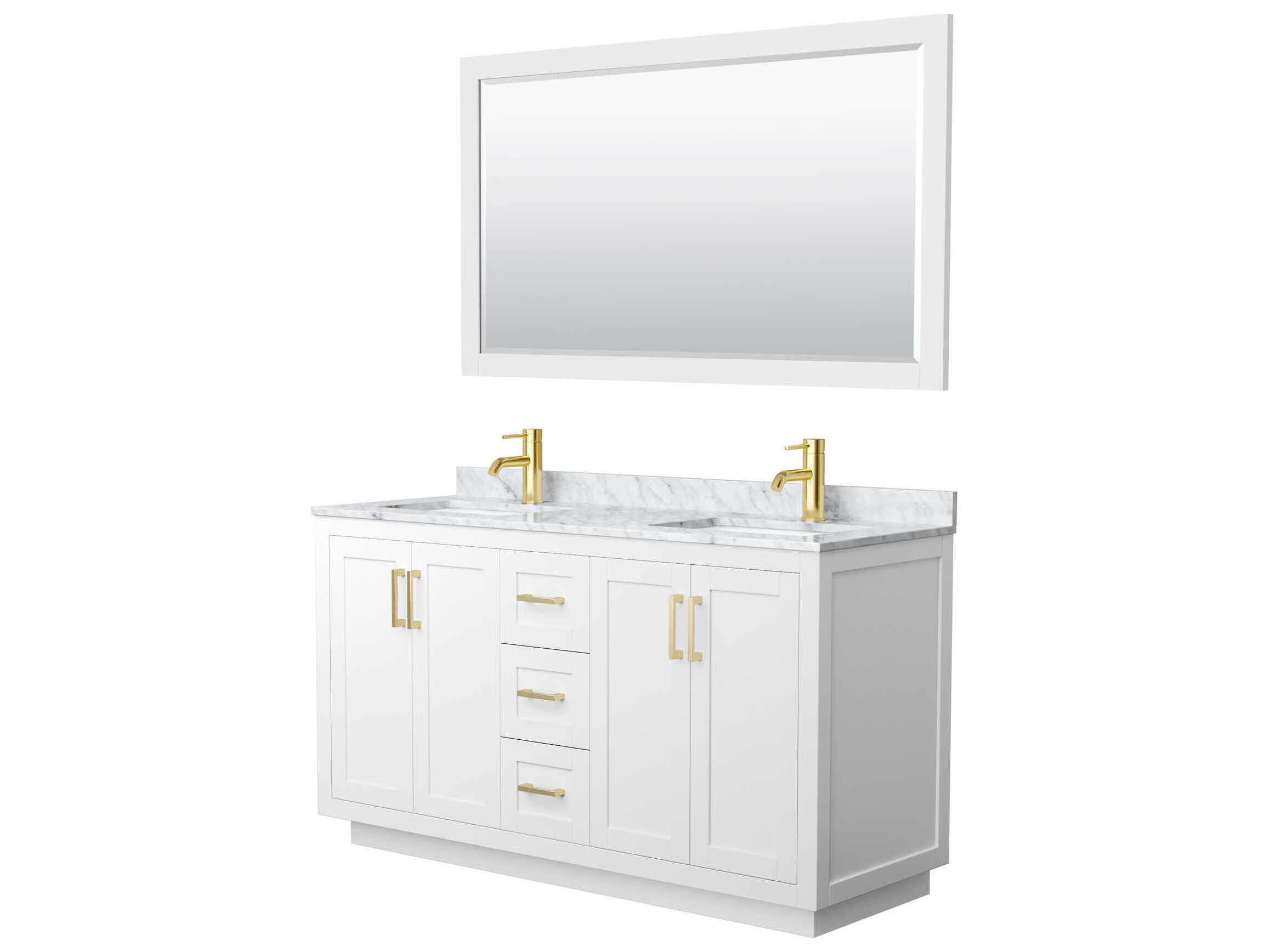 Wyndham Collection Miranda 60" White Vanity with 58" Mirror