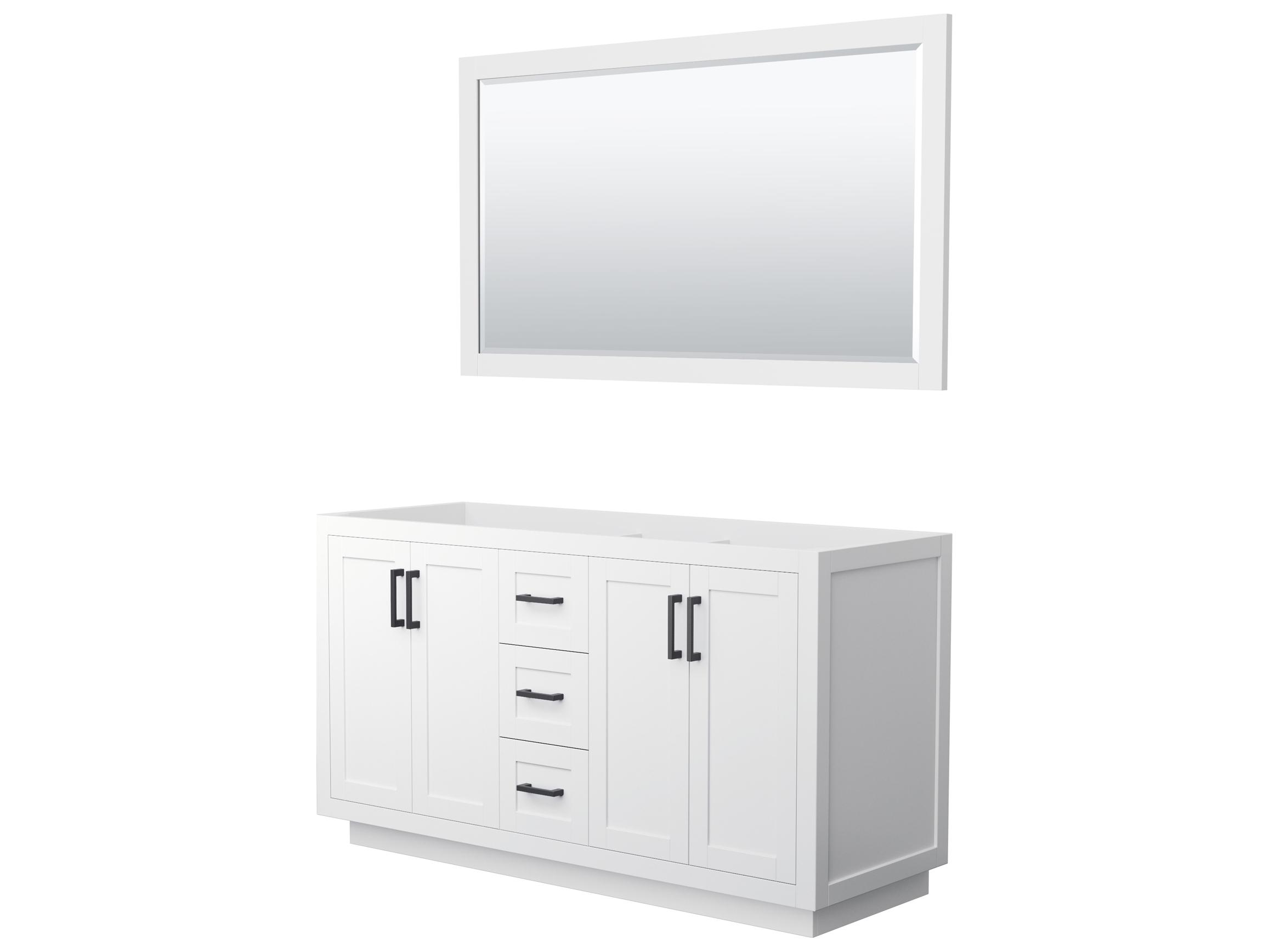 Wyndham Collection Miranda 59" White Vanity with 58" Mirror