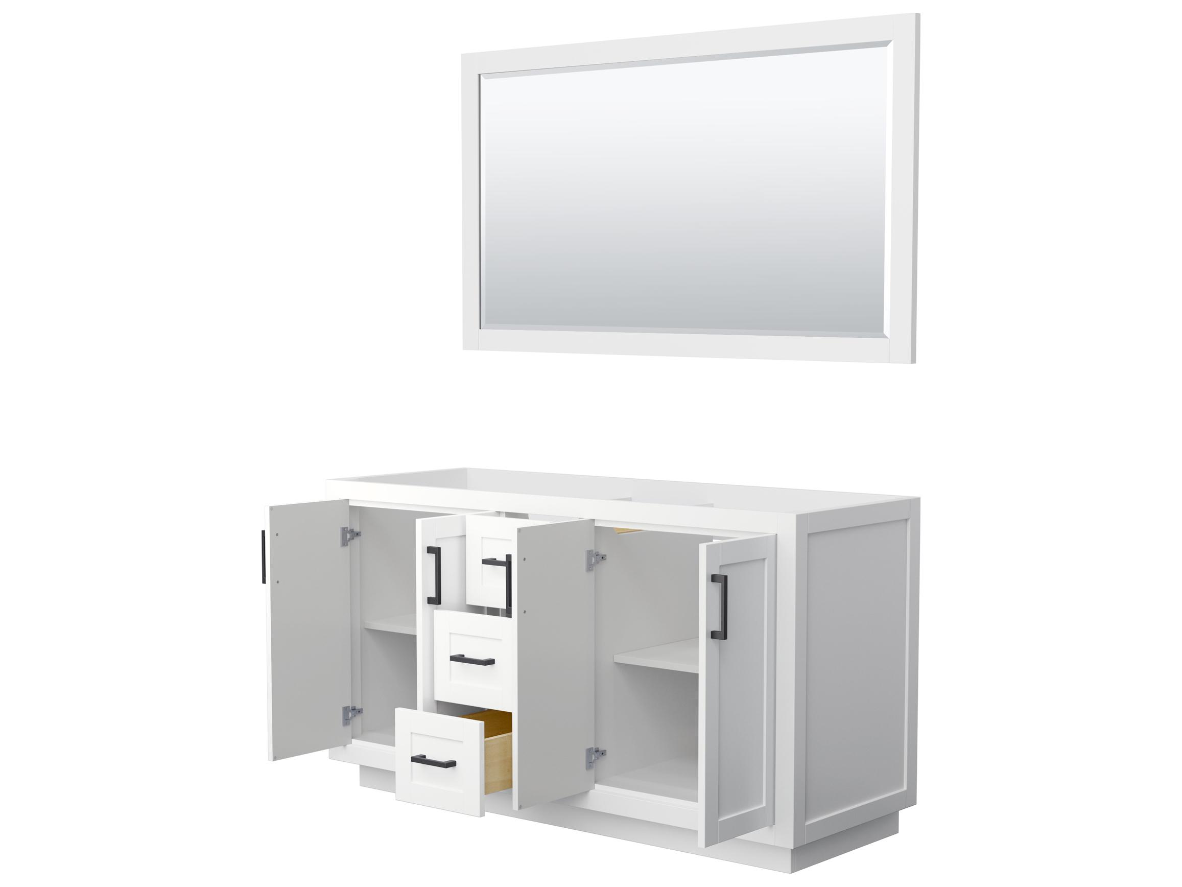 Wyndham Collection Miranda 59" White Vanity with 58" Mirror