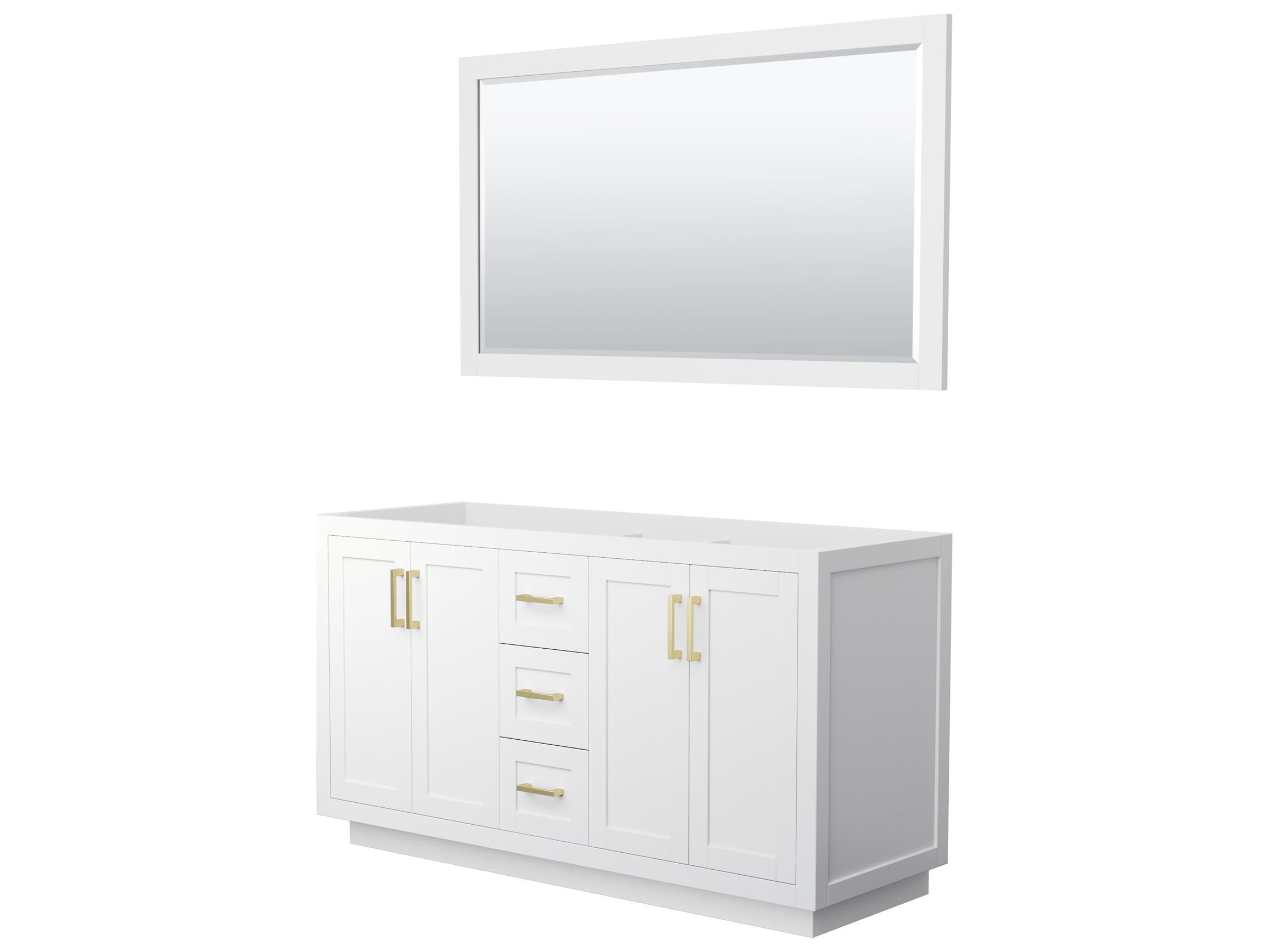Wyndham Collection Miranda 59" White Vanity with 58" Mirror