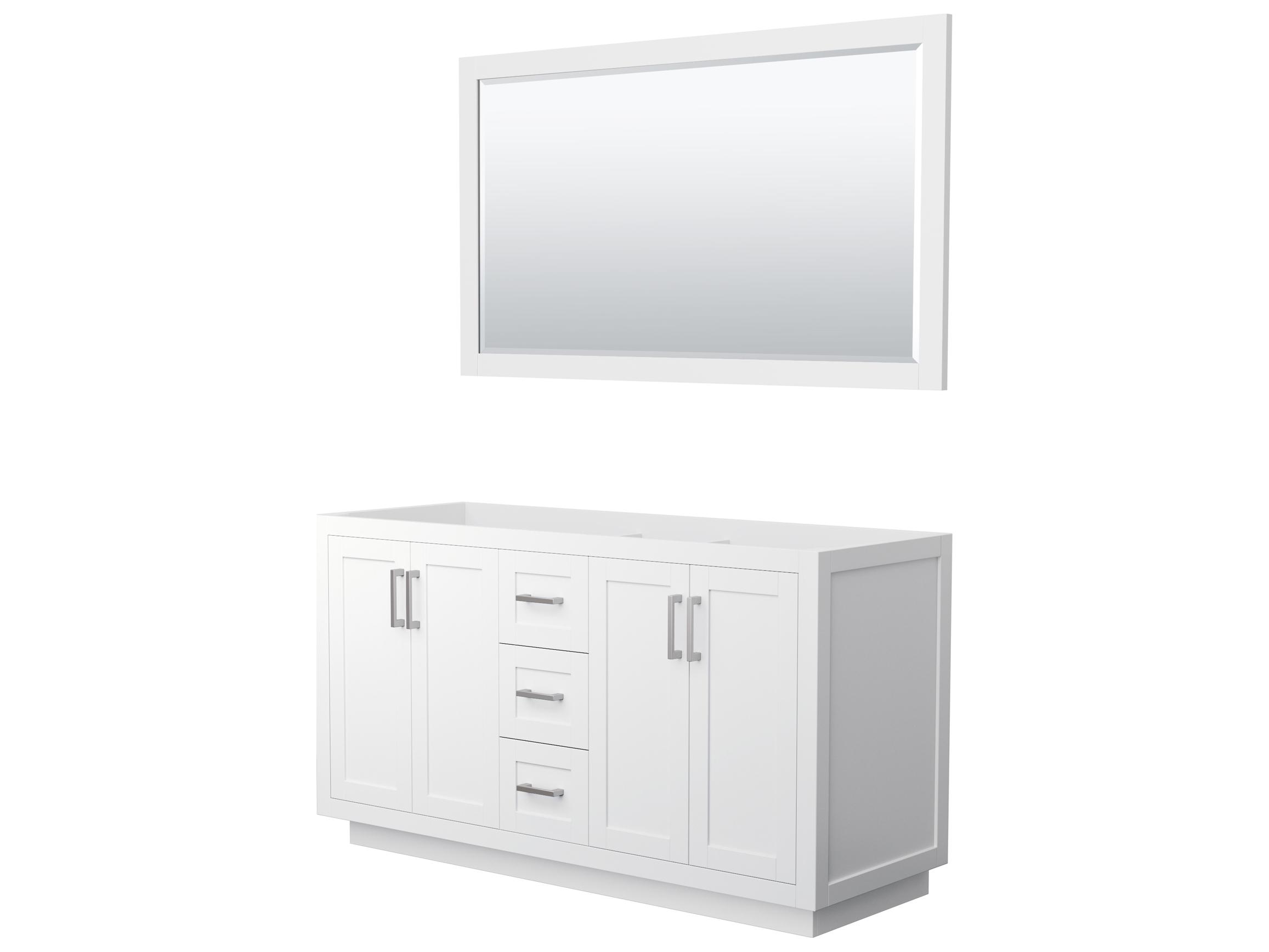 Wyndham Collection Miranda 59" White Vanity with 58" Mirror