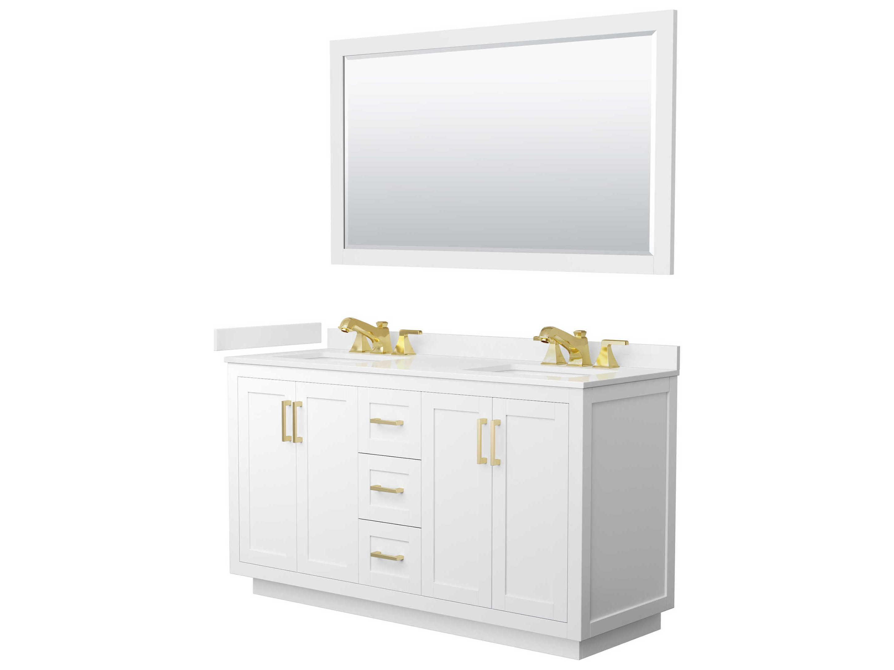 Wyndham Collection Miranda 60" White Vanity with 58" Mirror