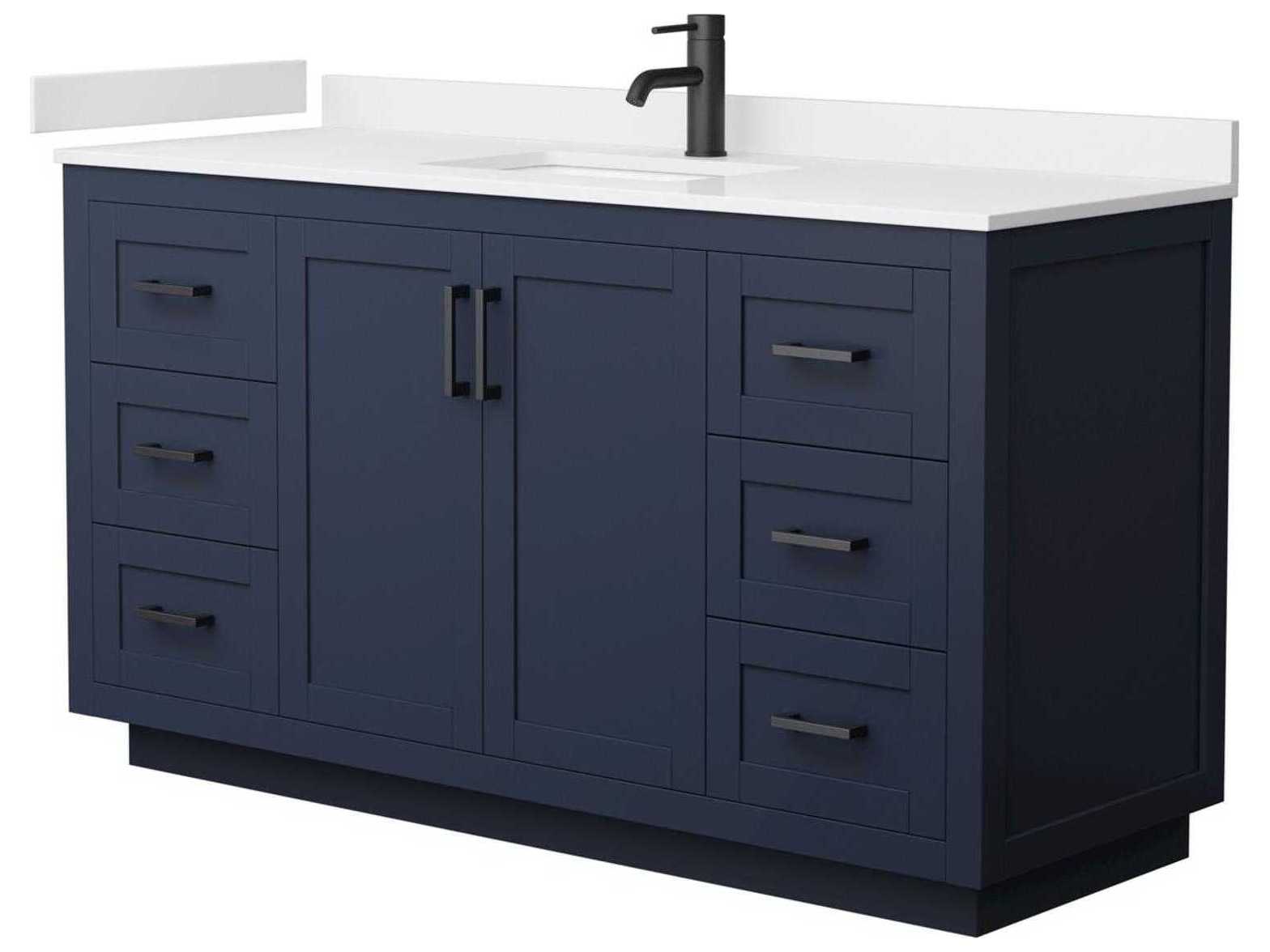 Wyndham Collection Miranda 60" Dark Blue Vanity