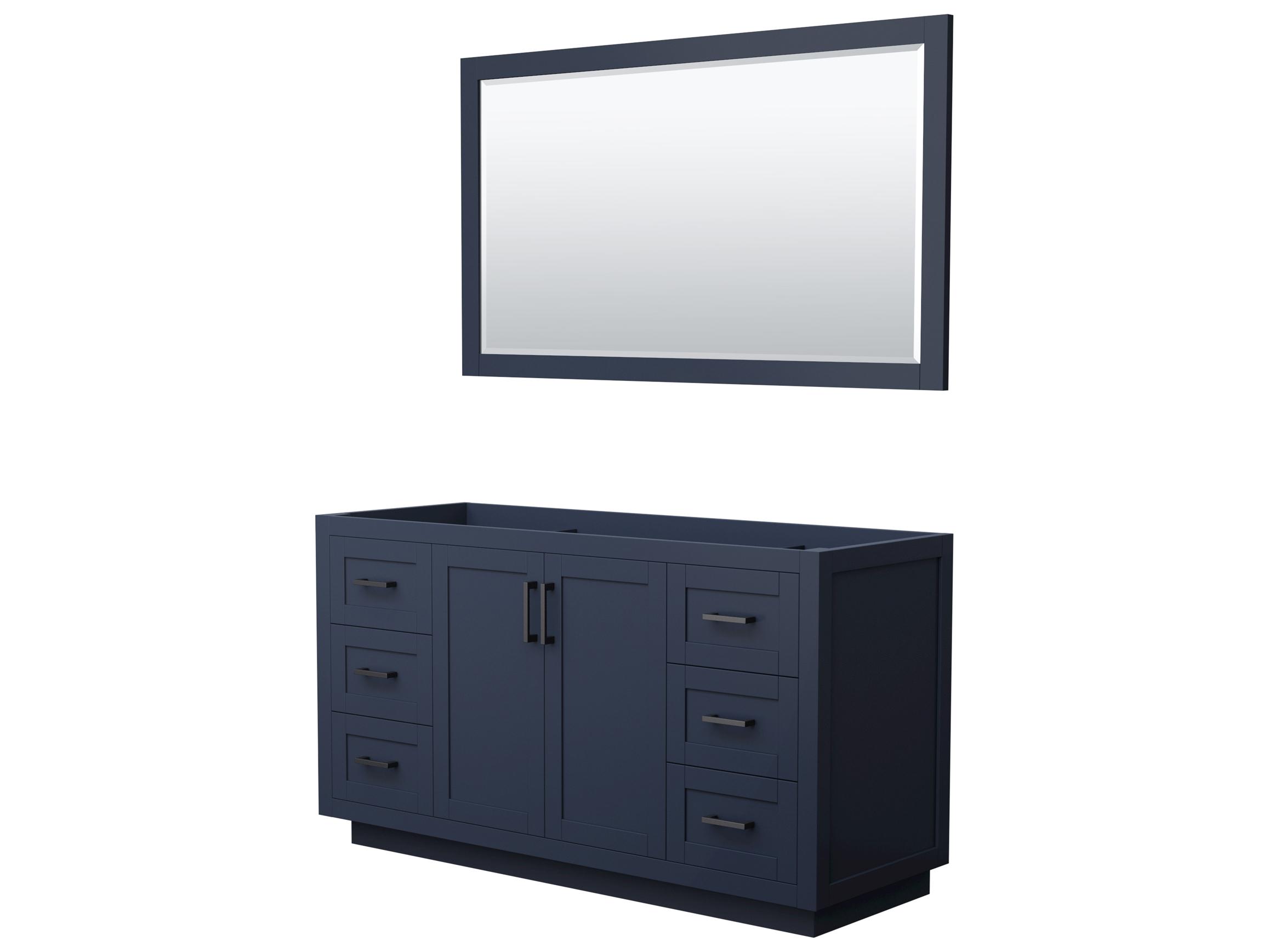 Wyndham Collection Miranda 59" Dark Blue Vanity with 58" Mirror