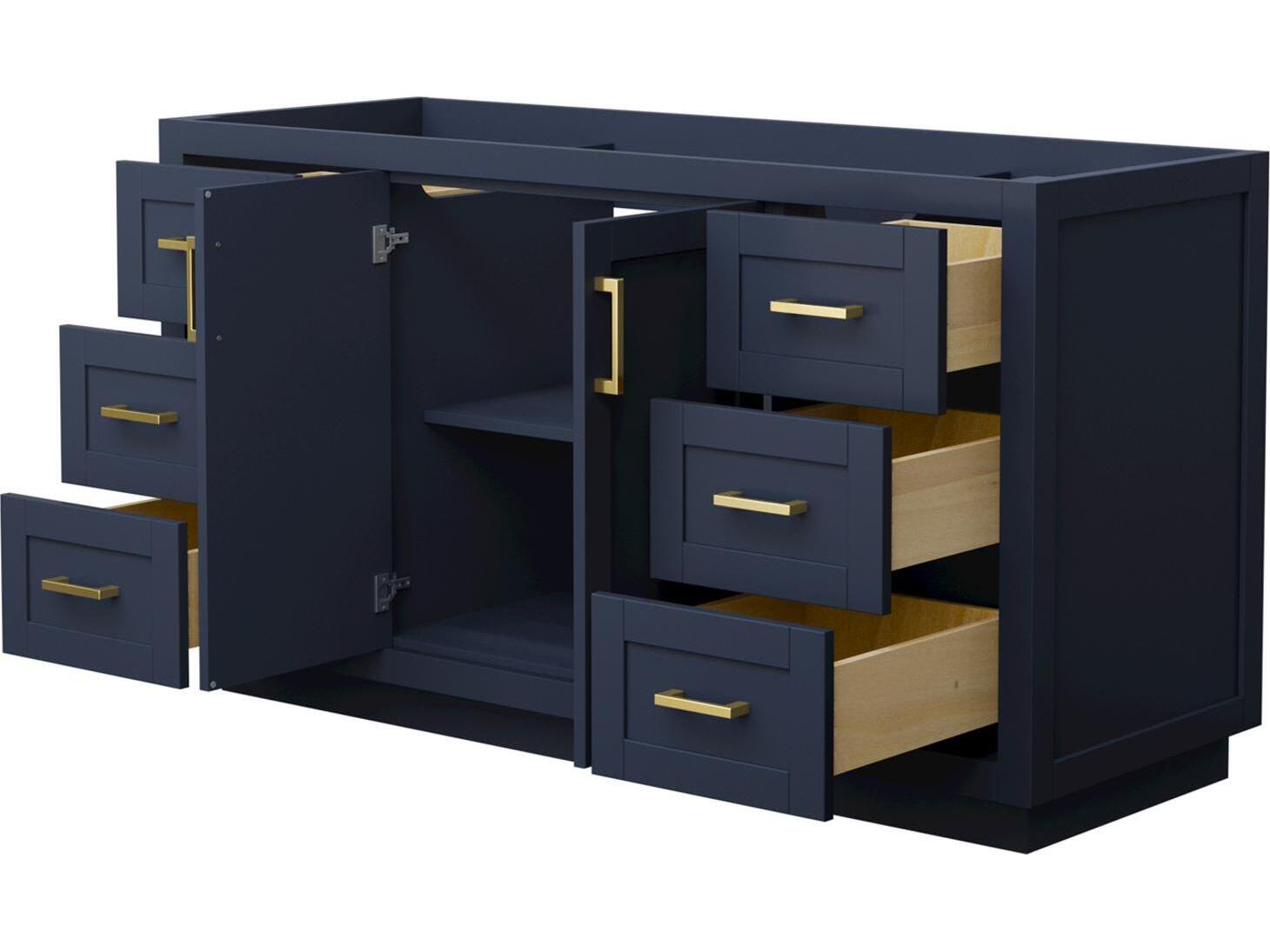 Wyndham Collection Miranda 59" Dark Blue Vanity