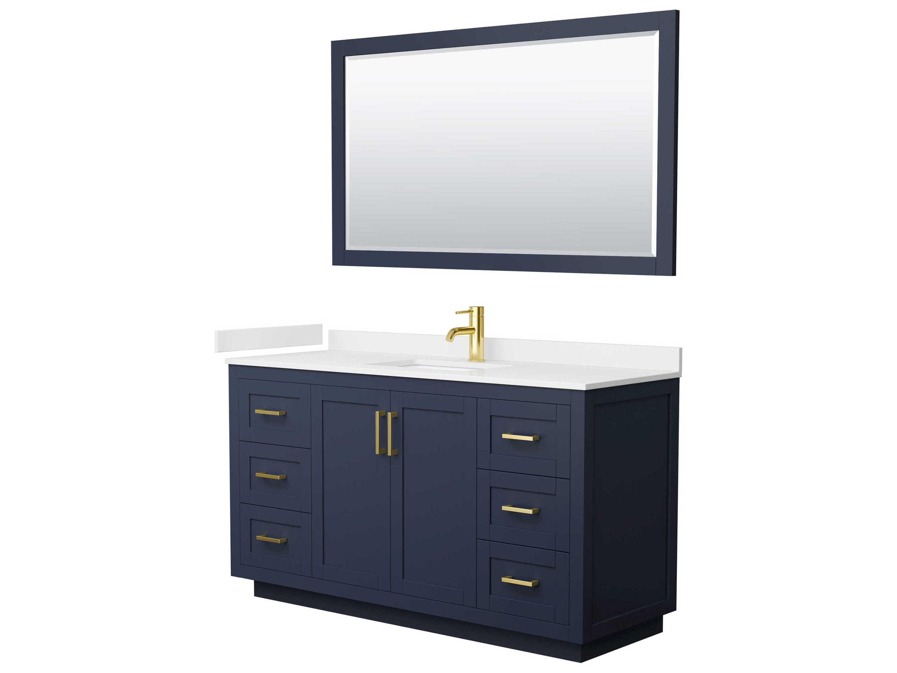 Wyndham Collection Miranda 60" Dark Blue Vanity with 58" Mirror