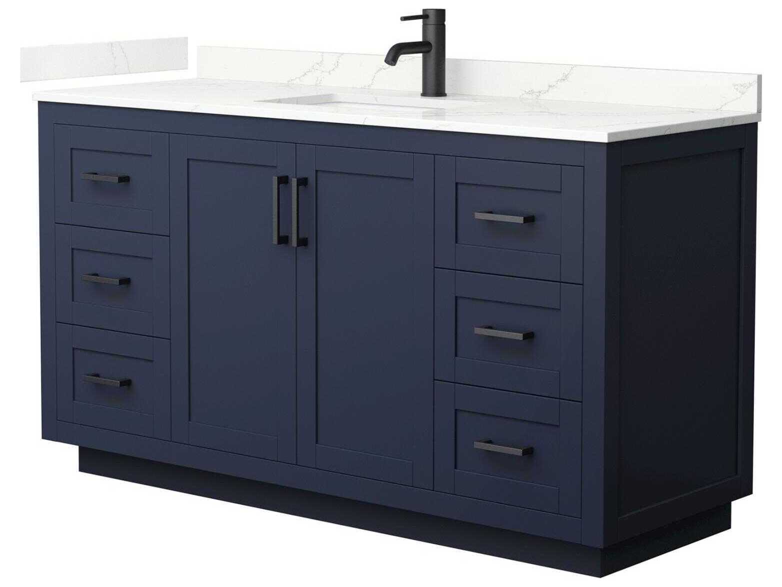 Wyndham Collection Miranda 60" Dark Blue Vanity