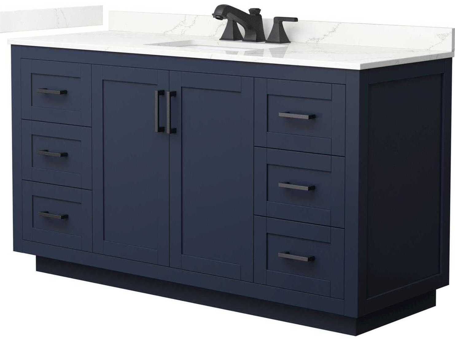 Wyndham Collection Miranda 60" Dark Blue Vanity