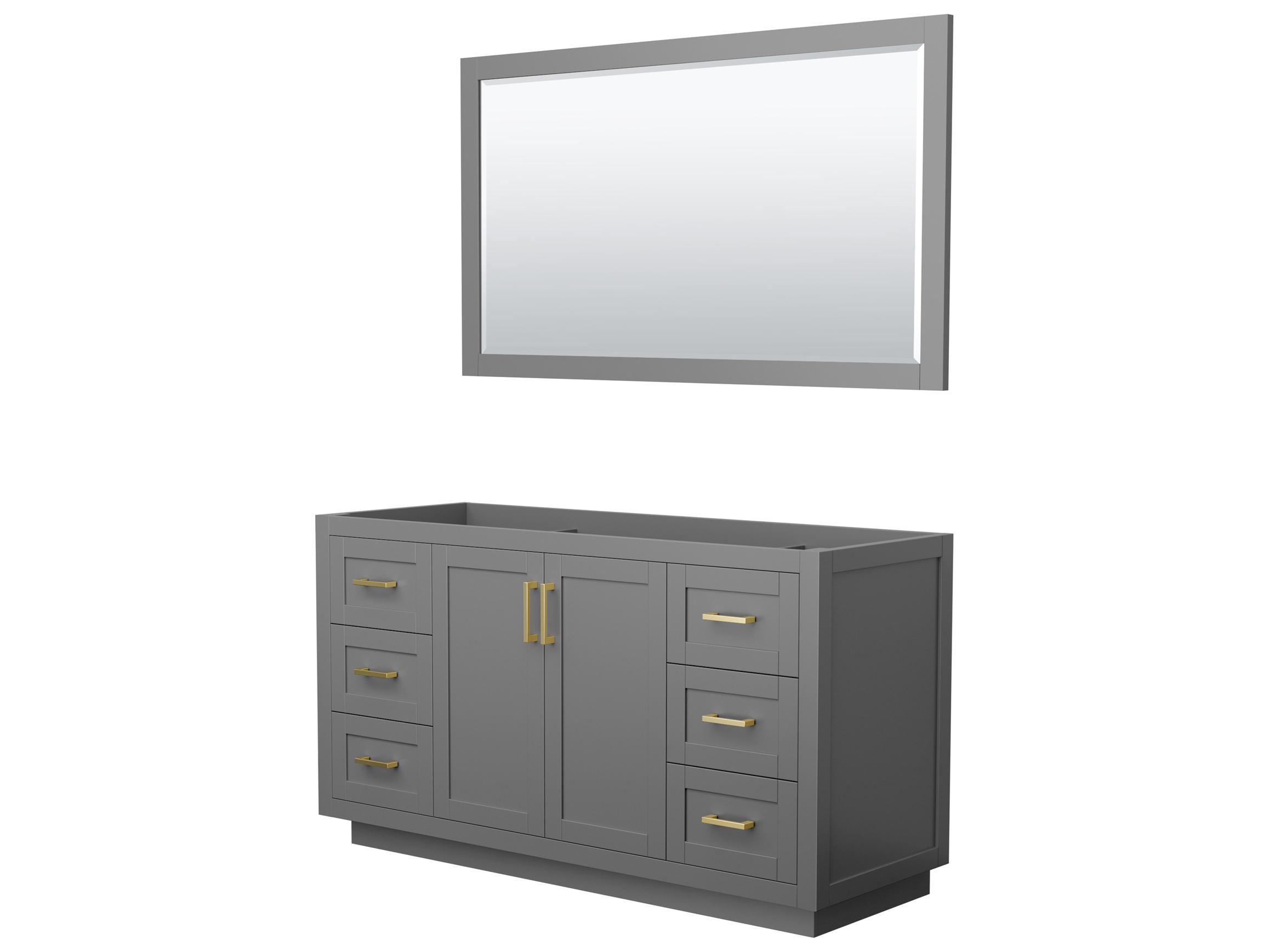 Wyndham Collection Miranda 59" Dark Gray Vanity with 58" Mirror
