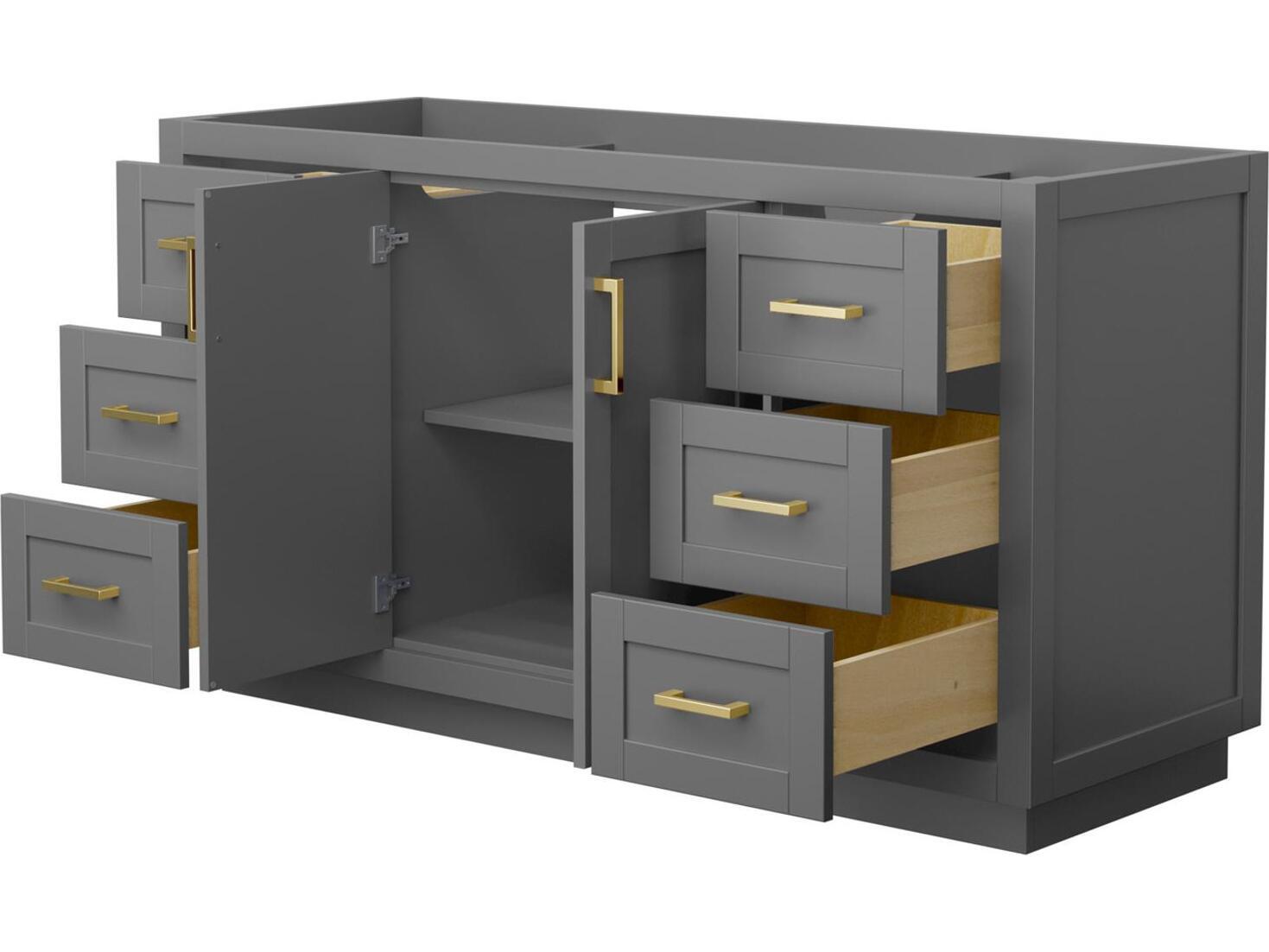 Wyndham Collection Miranda 59" Dark Gray Vanity