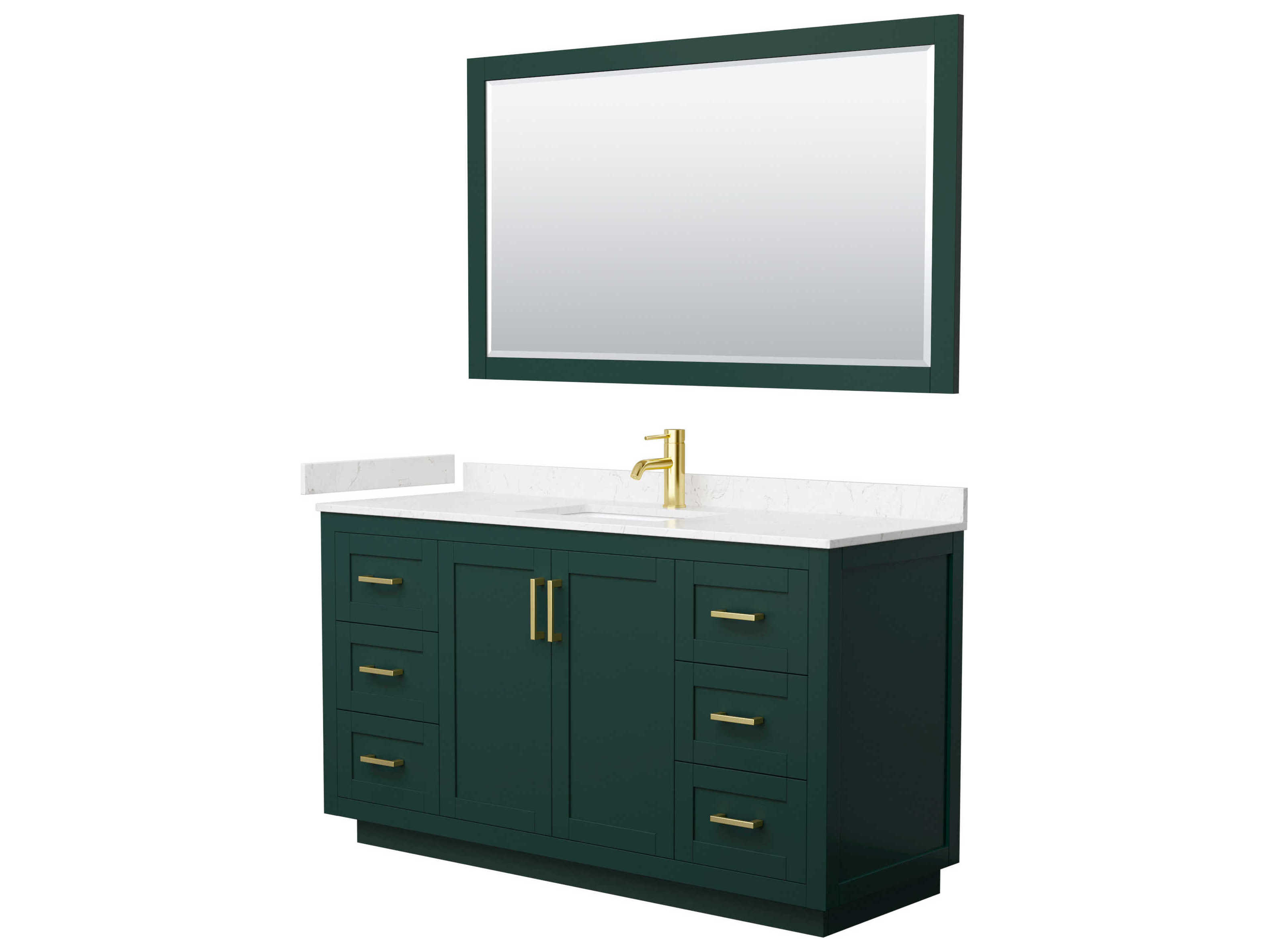 Wyndham Collection Miranda 60" Green Vanity with 58" Mirror