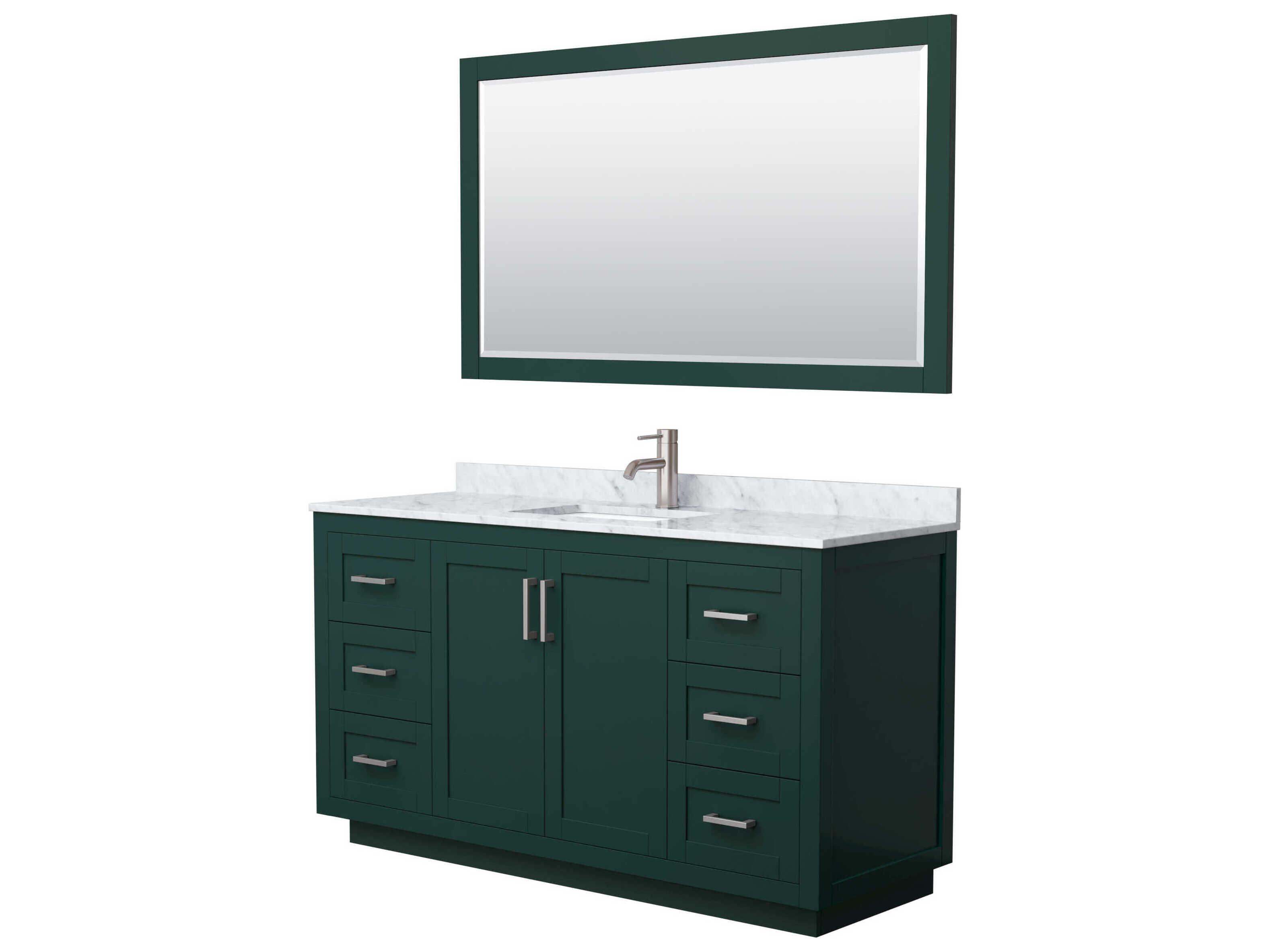 Wyndham Collection Miranda 60" Green Vanity with 58" Mirror