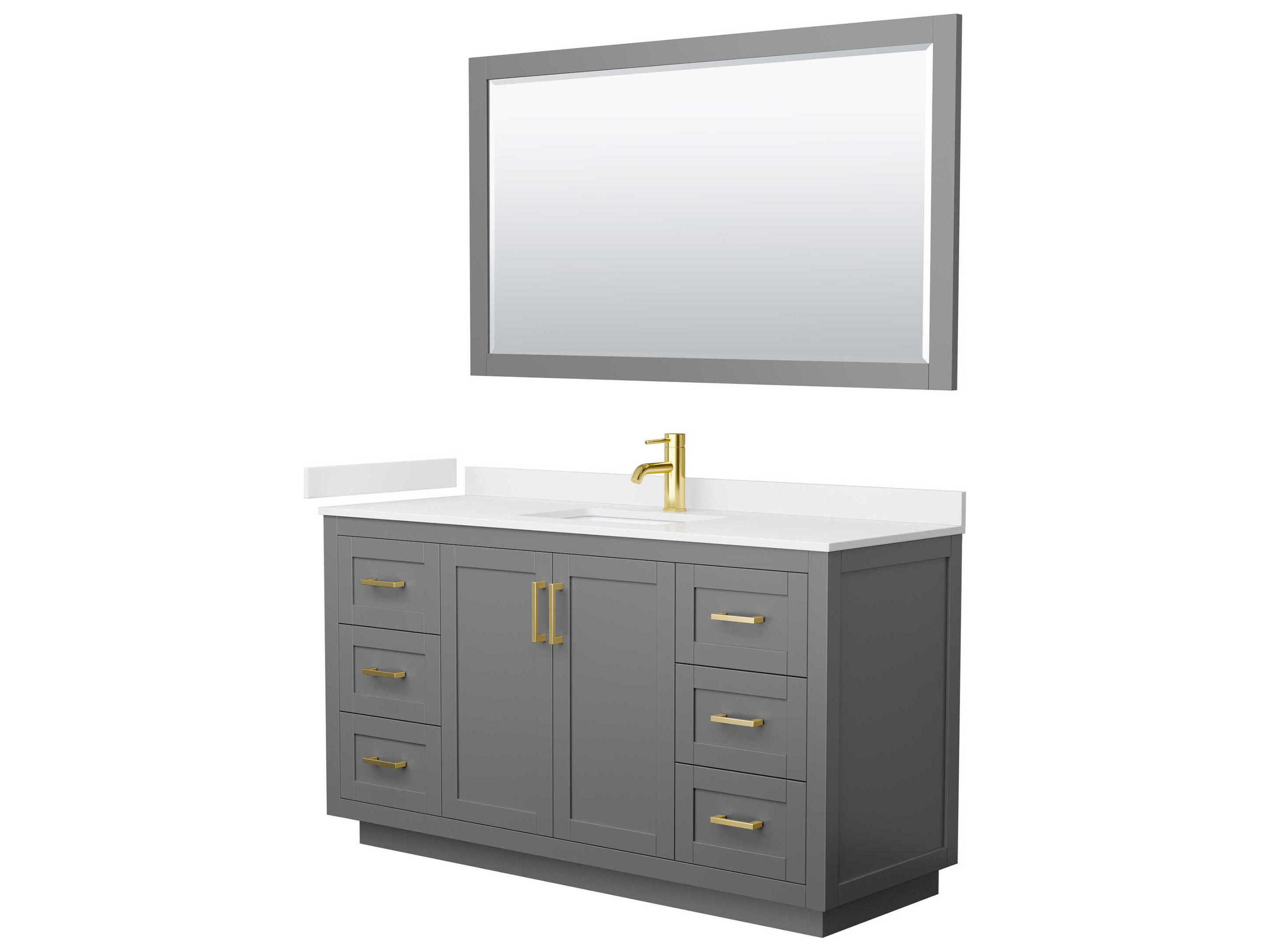 Wyndham Collection Miranda 60" Dark Gray Vanity with 58" Mirror