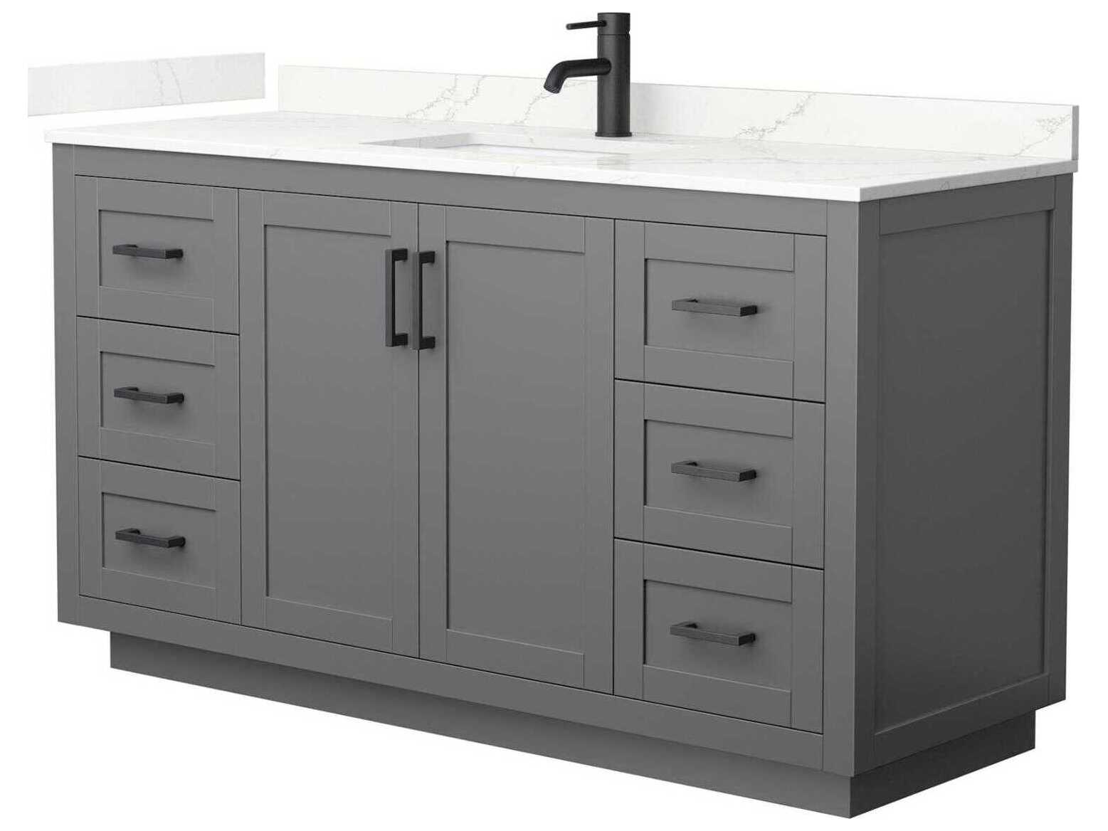 Wyndham Collection Miranda 60" Dark Gray Vanity