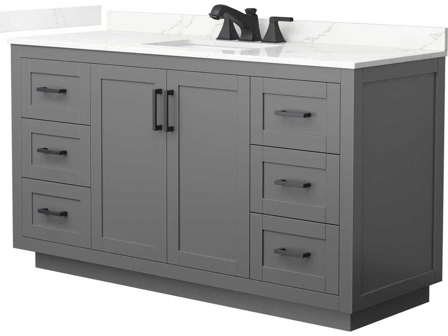 Wyndham Collection Miranda 60" Dark Gray Vanity