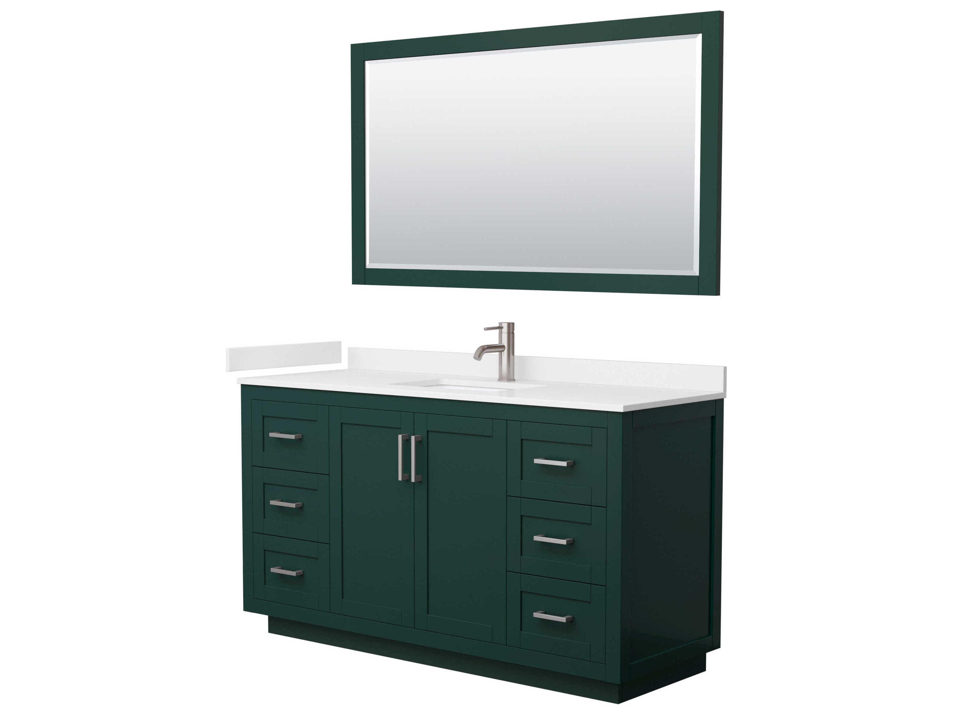 Wyndham Collection Miranda 60" Green Vanity with 58" Mirror
