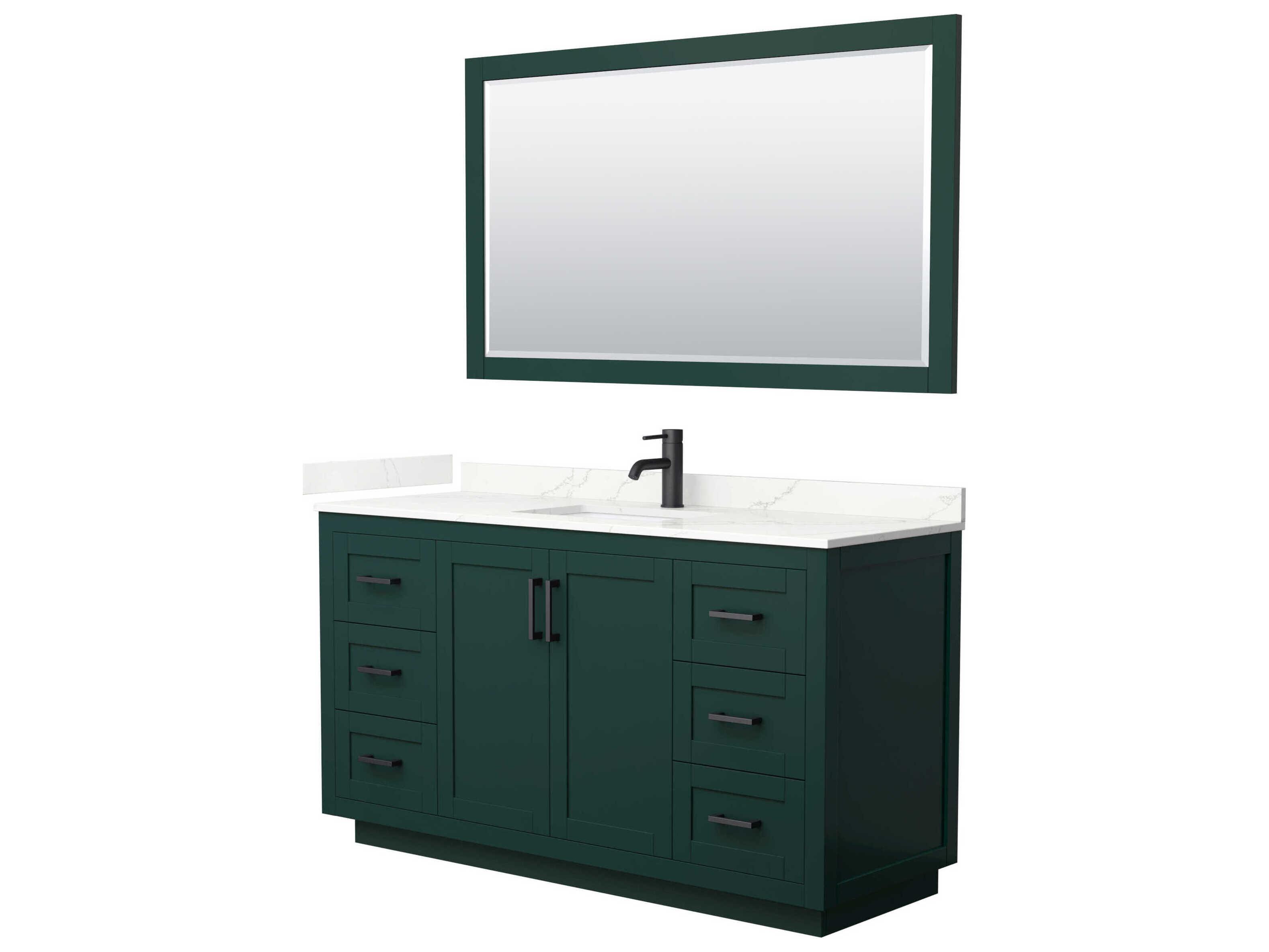 Wyndham Collection Miranda 60" Green Vanity with 58" Mirror