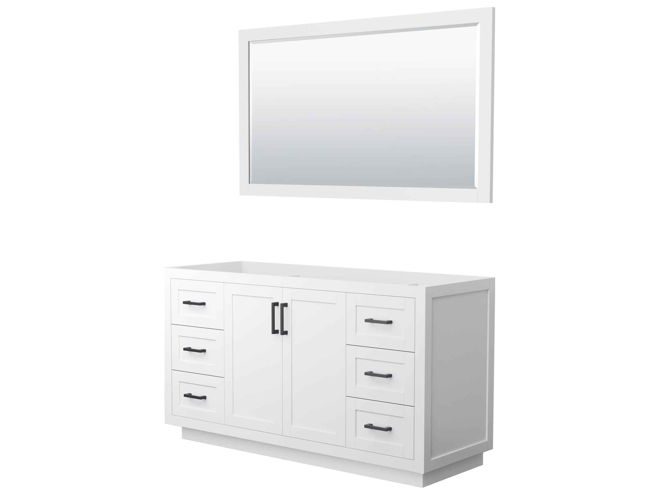 Wyndham Collection Miranda 59" White Vanity with 58" Mirror