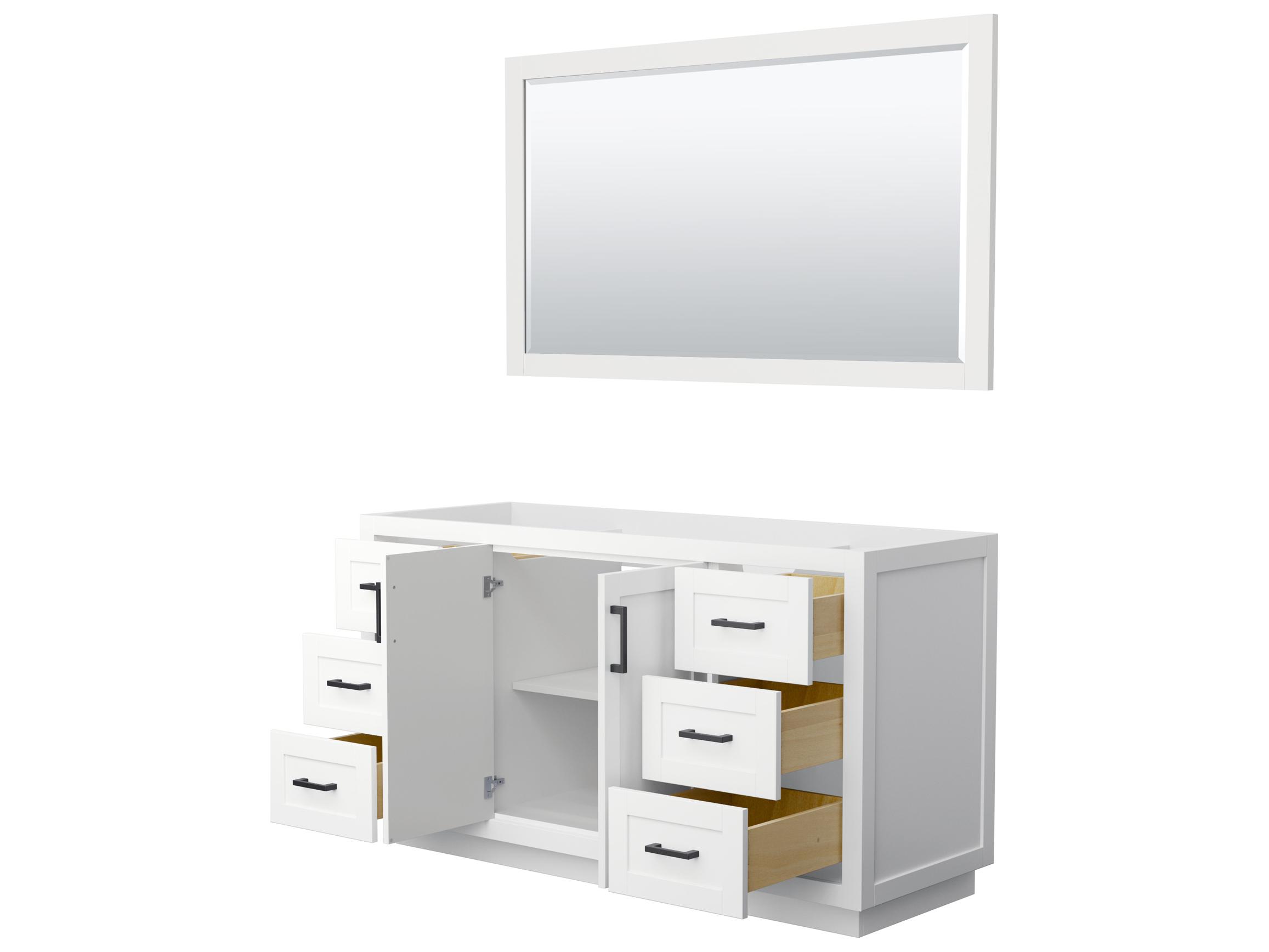 Wyndham Collection Miranda 59" White Vanity with 58" Mirror