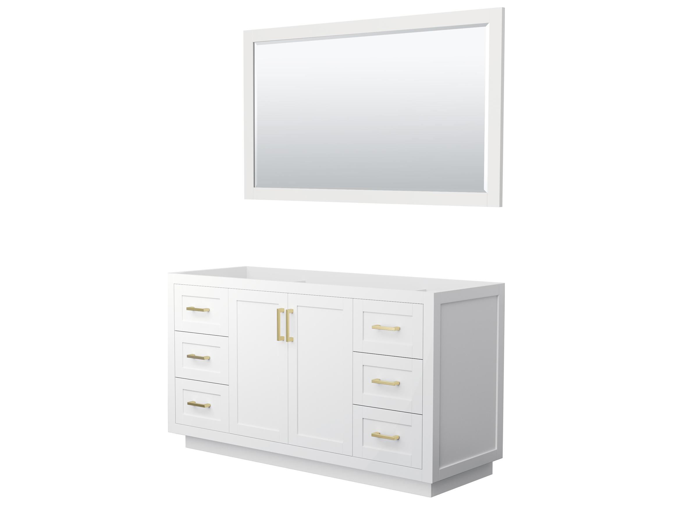 Wyndham Collection Miranda 59" White Vanity with 58" Mirror