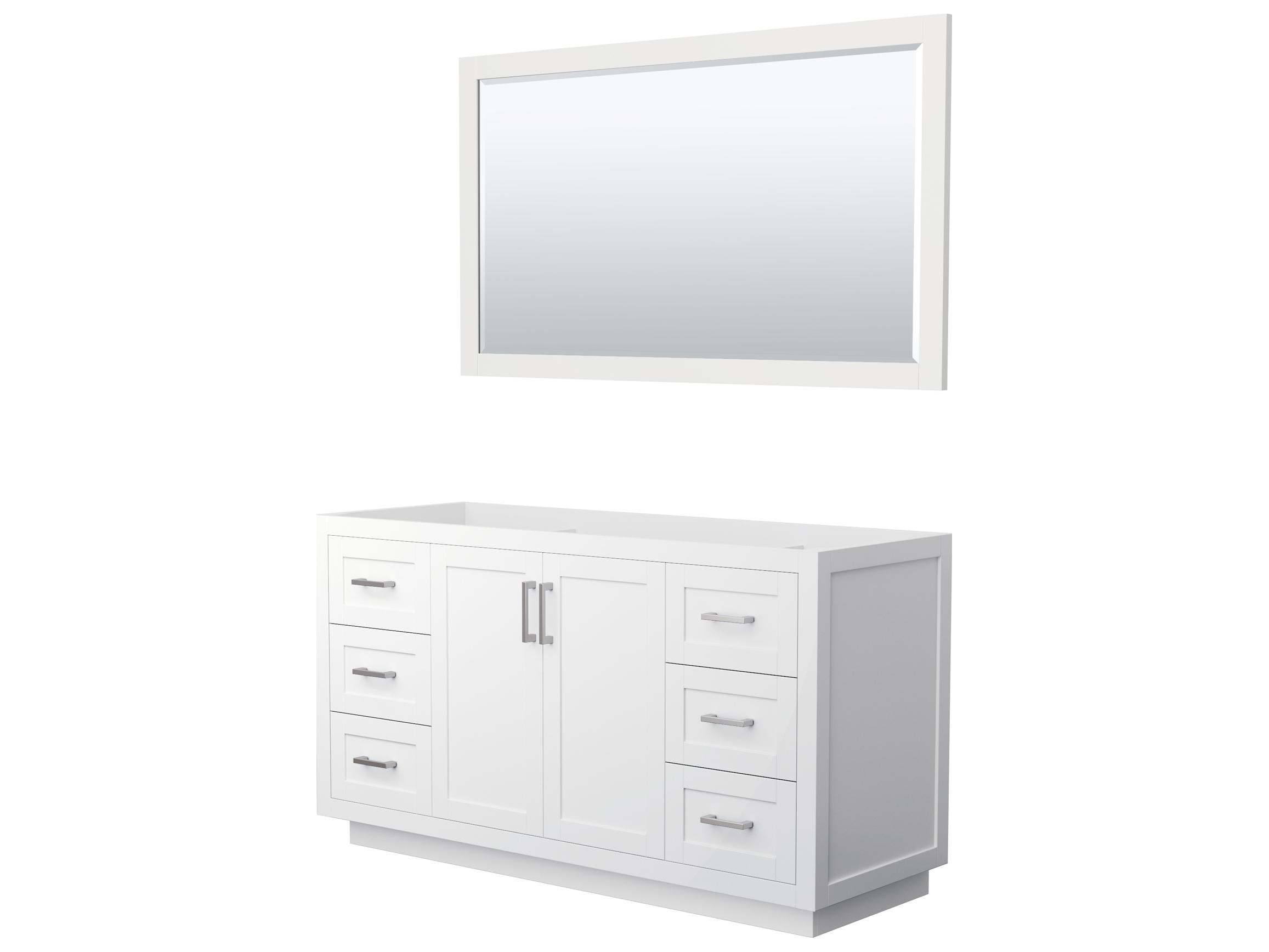 Wyndham Collection Miranda 59" White Vanity with 58" Mirror