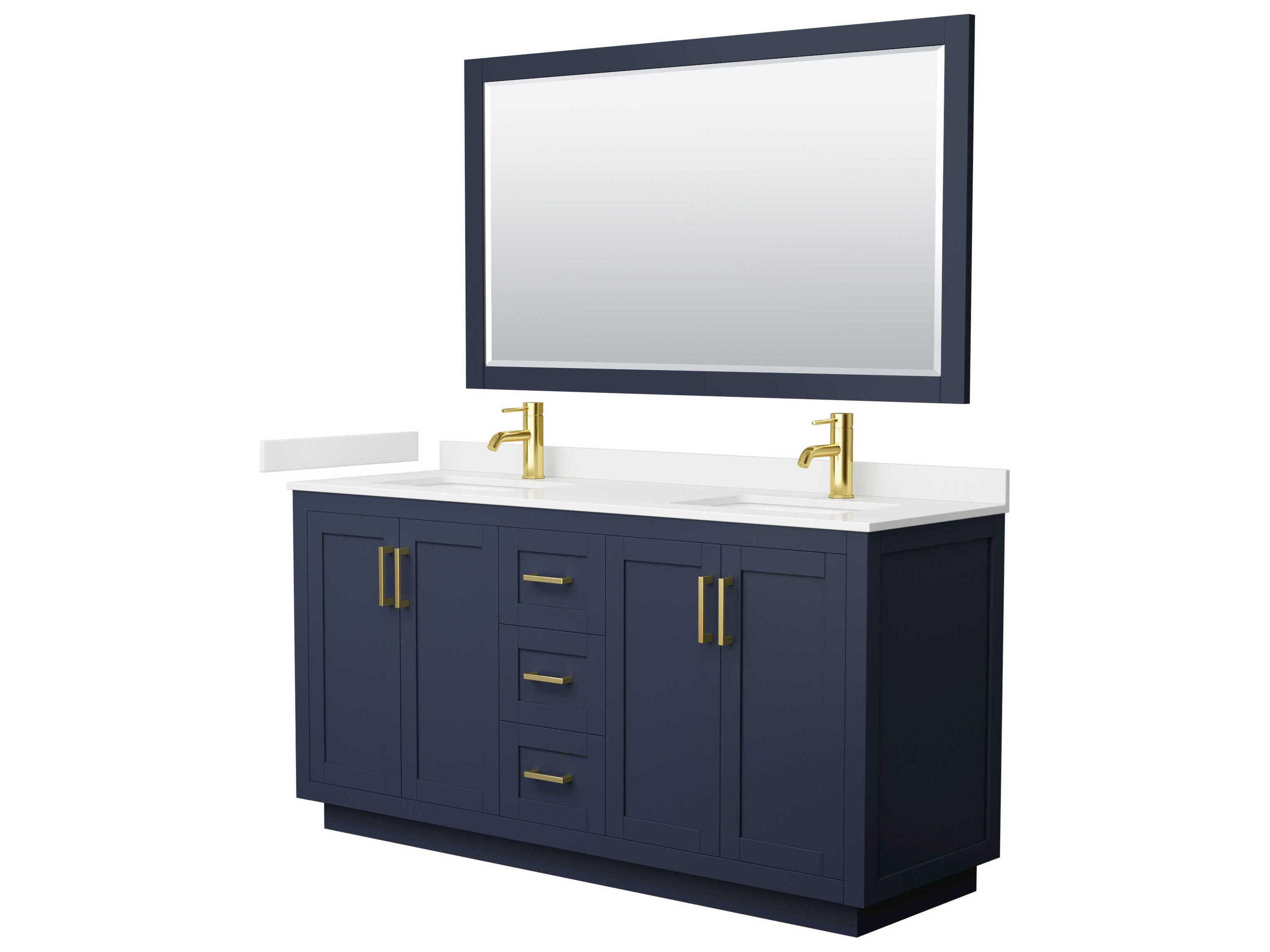 Wyndham Collection Miranda 66" Dark Blue Vanity with 58" Mirror