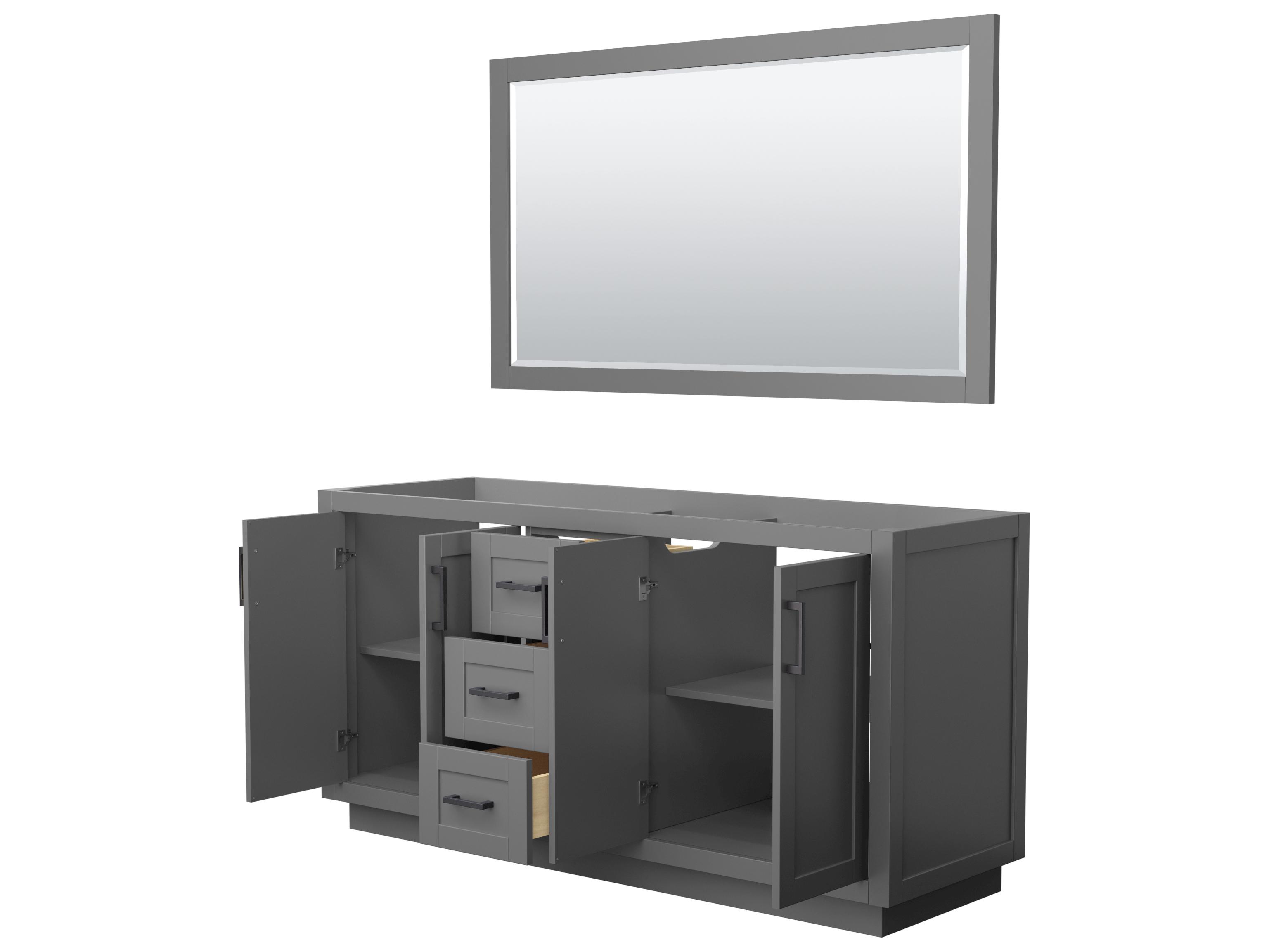 Wyndham Collection Miranda 65" Dark Gray Vanity with 58" Mirror