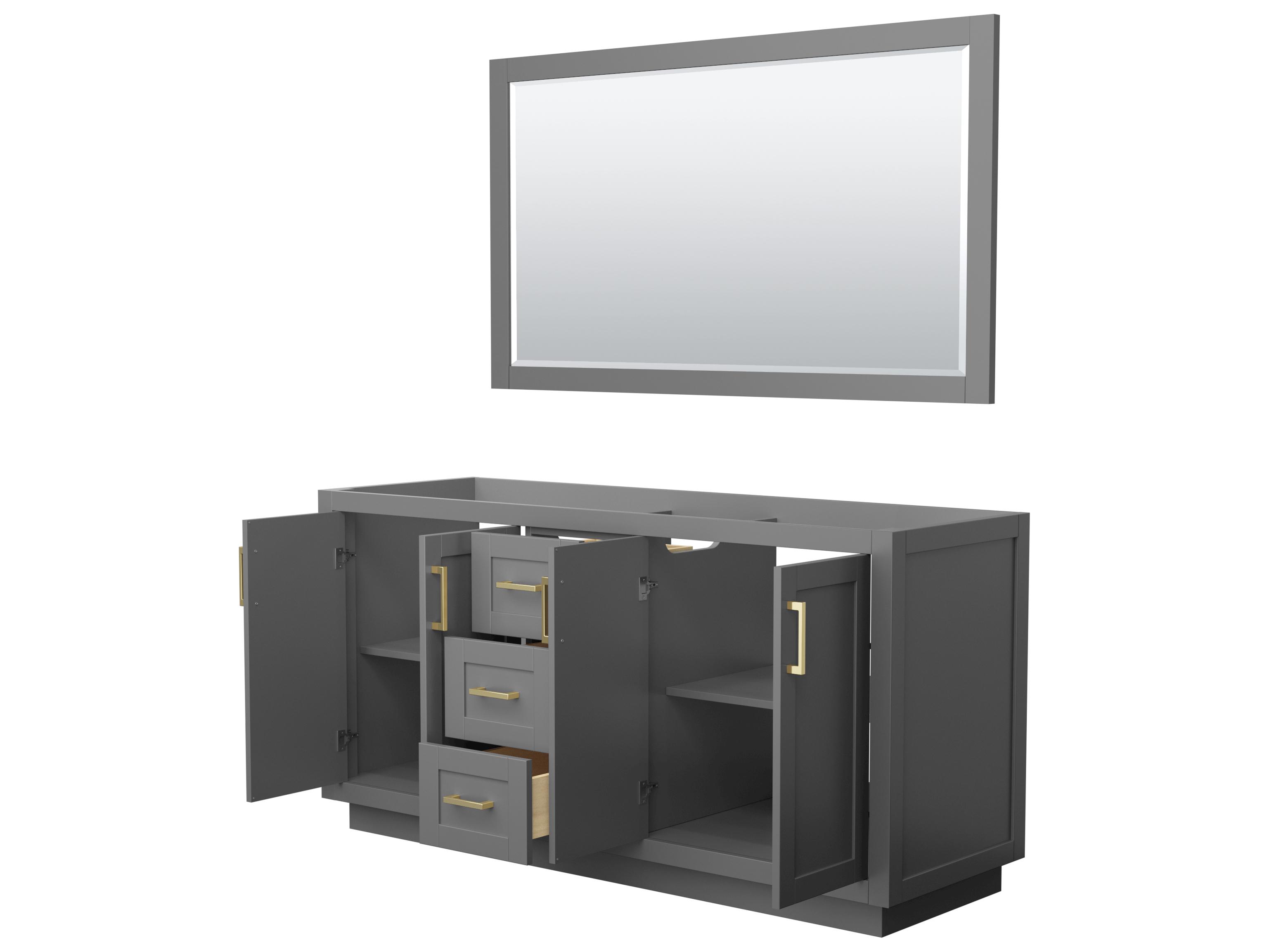 Wyndham Collection Miranda 65" Dark Gray Vanity with 58" Mirror