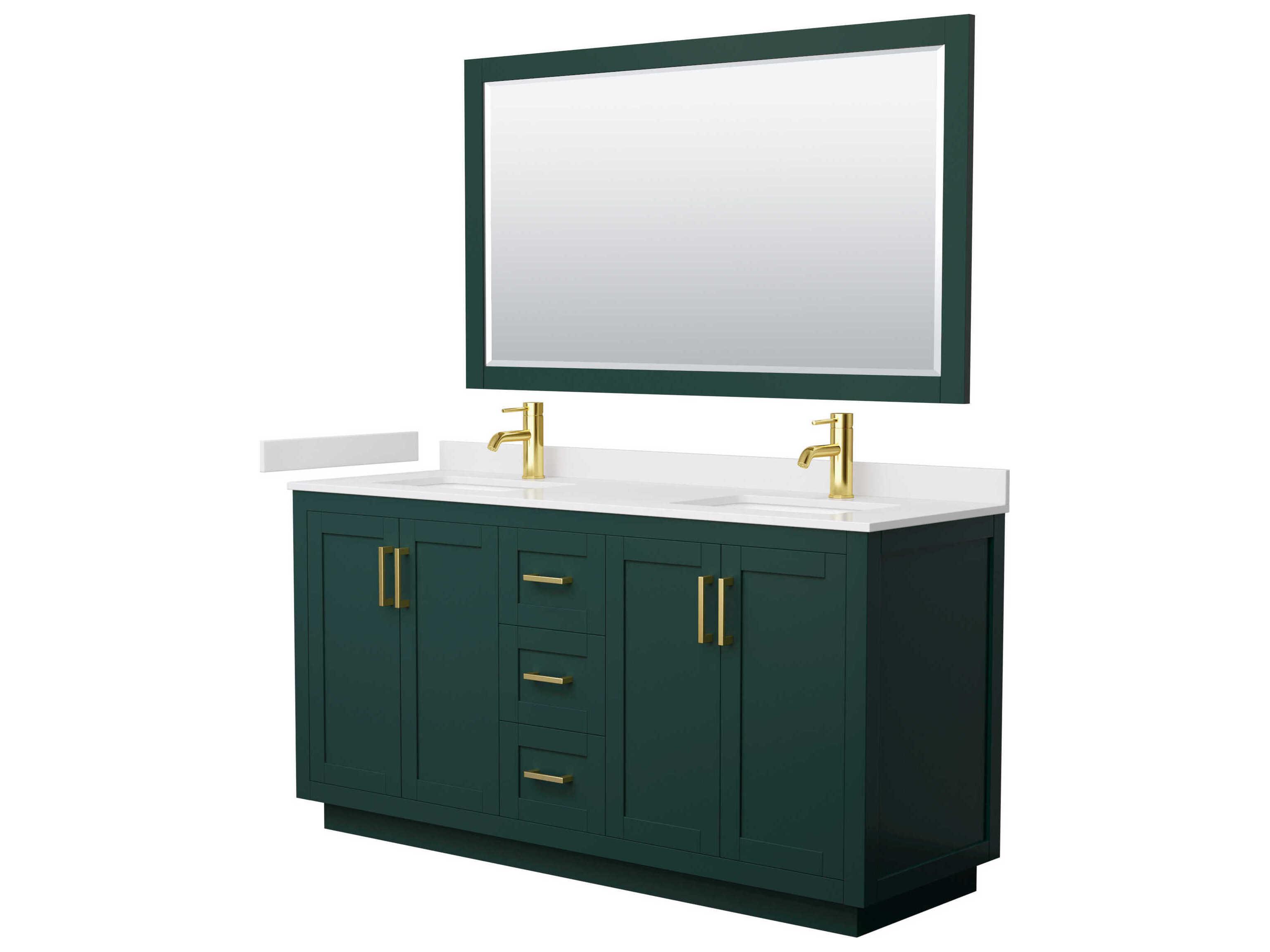 Wyndham Collection Miranda 66" Green Vanity with 58" Mirror