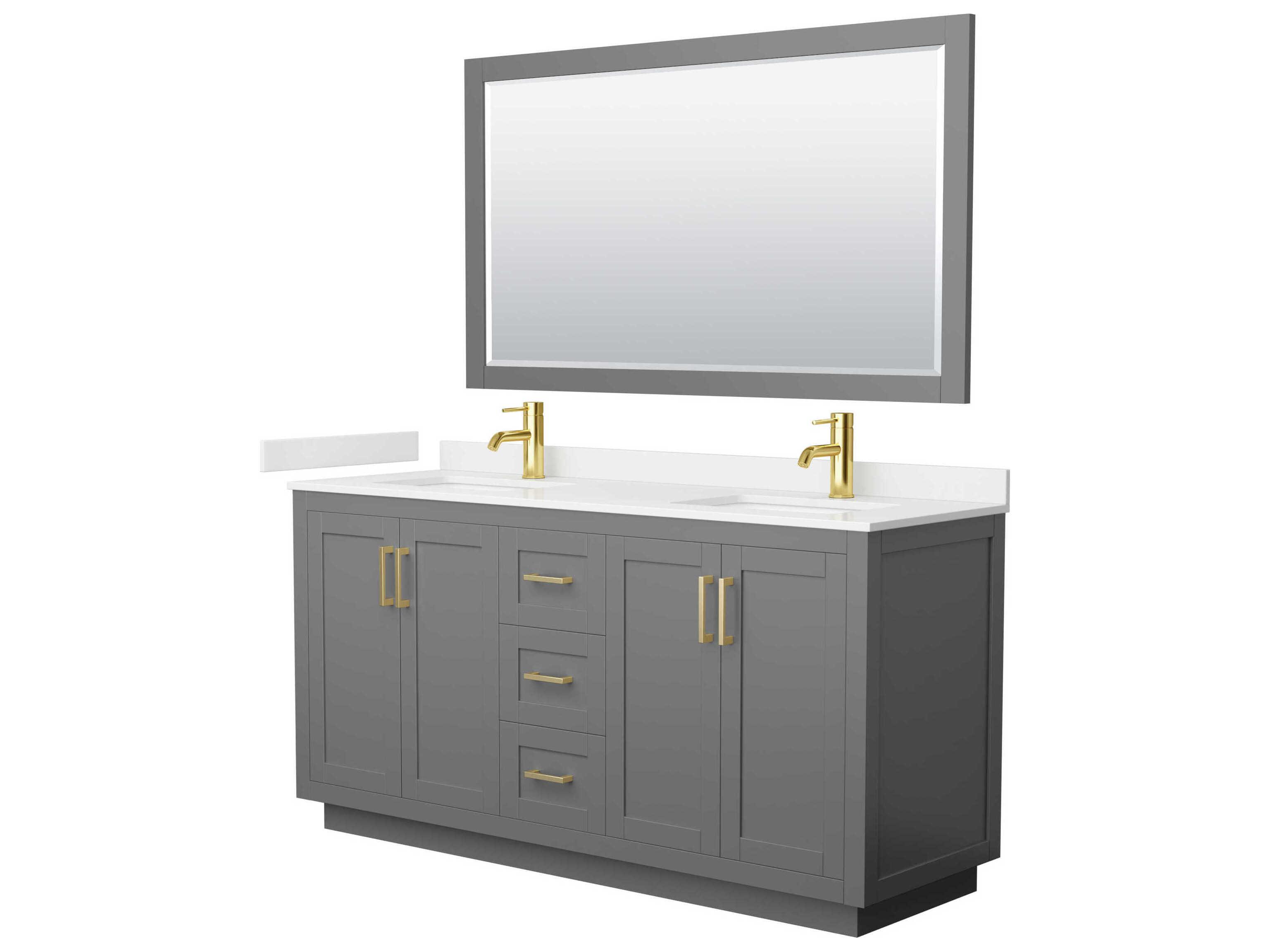 Wyndham Collection Miranda 66" Dark Gray Vanity with 58" Mirror