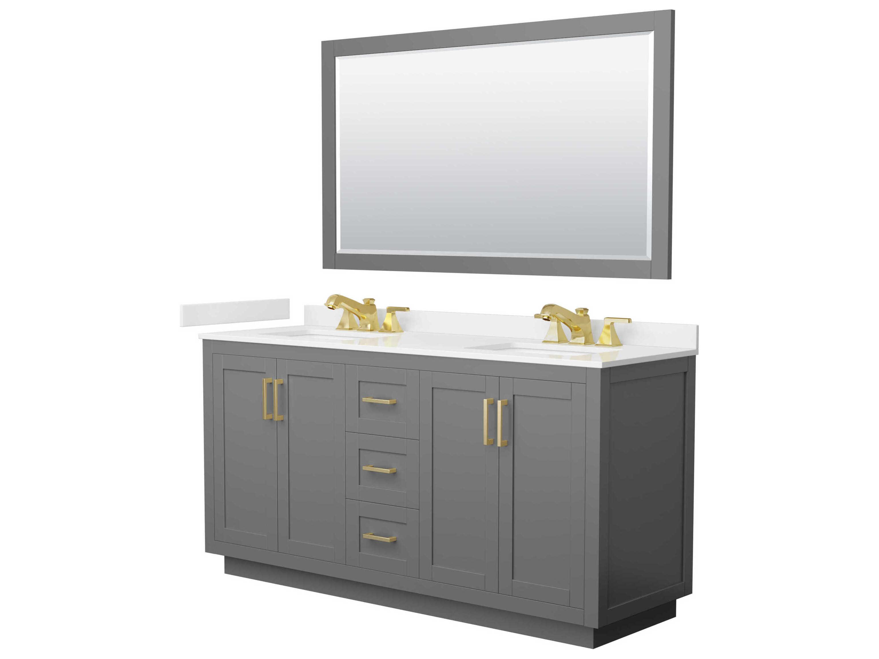 Wyndham Collection Miranda 66" Dark Gray Vanity with 58" Mirror