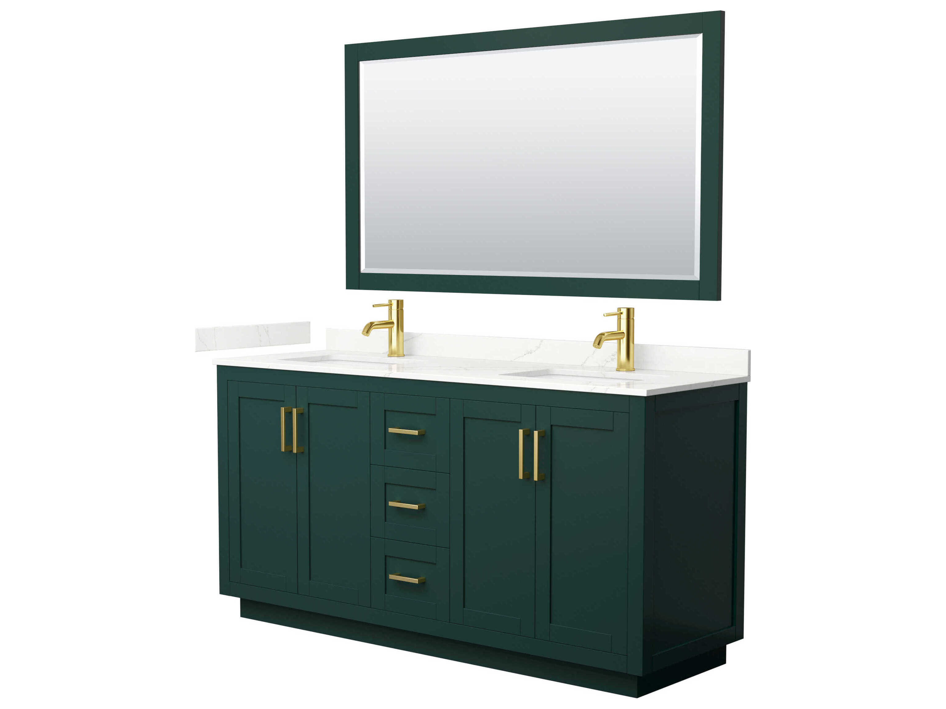 Wyndham Collection Miranda 66" Green Vanity with 58" Mirror