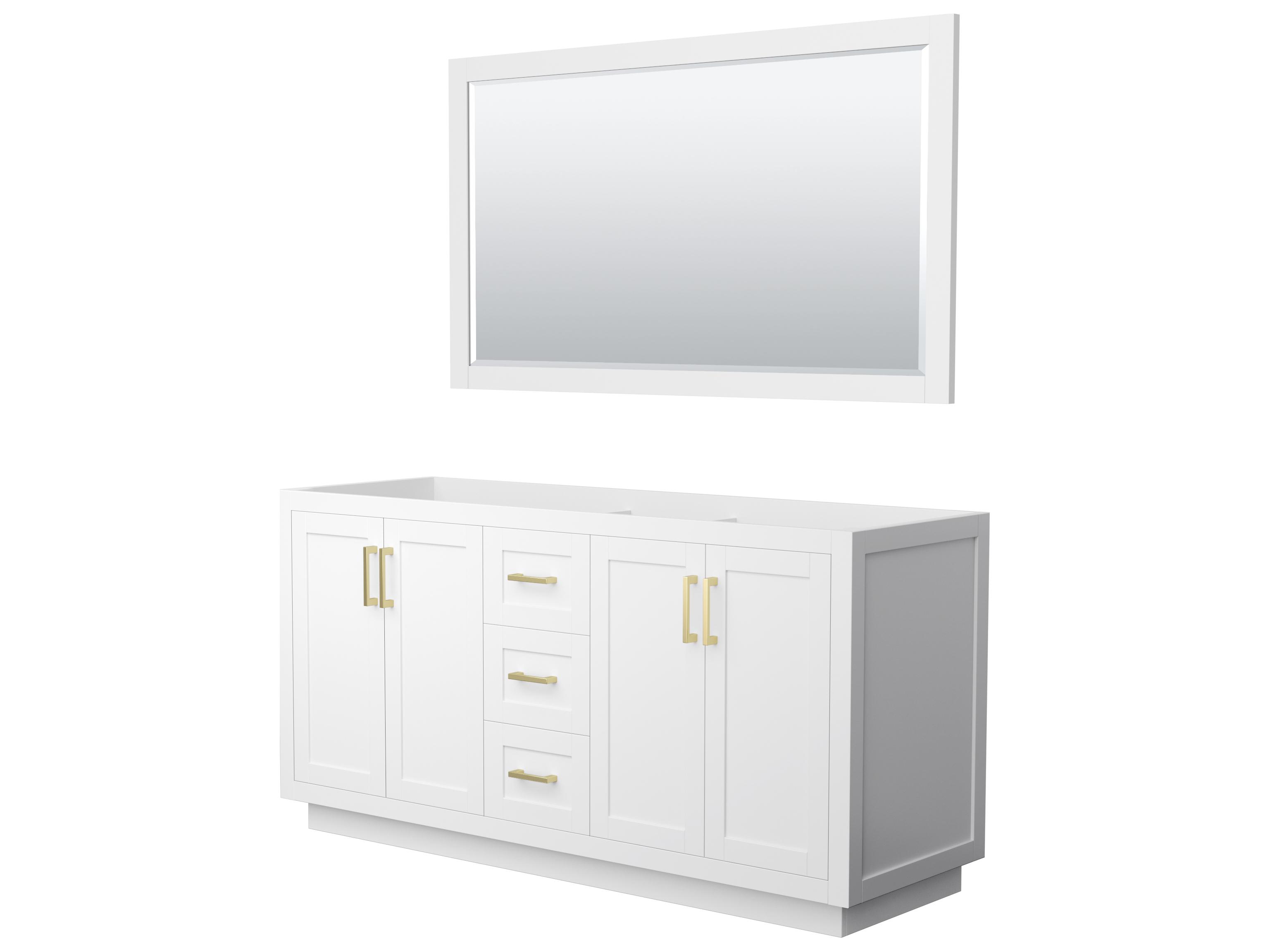 Wyndham Collection Miranda 65" White Vanity with 58" Mirror