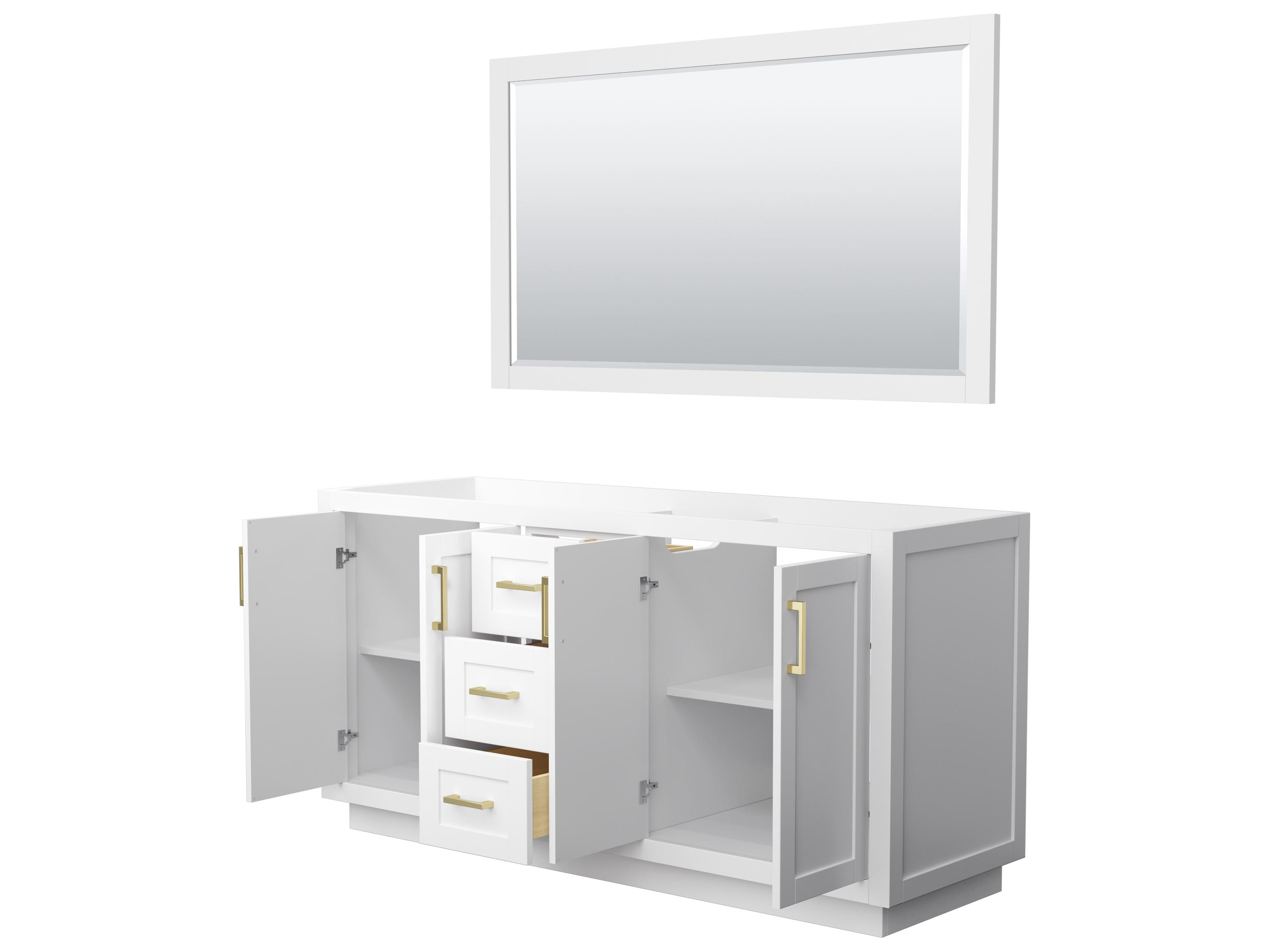 Wyndham Collection Miranda 65" White Vanity with 58" Mirror