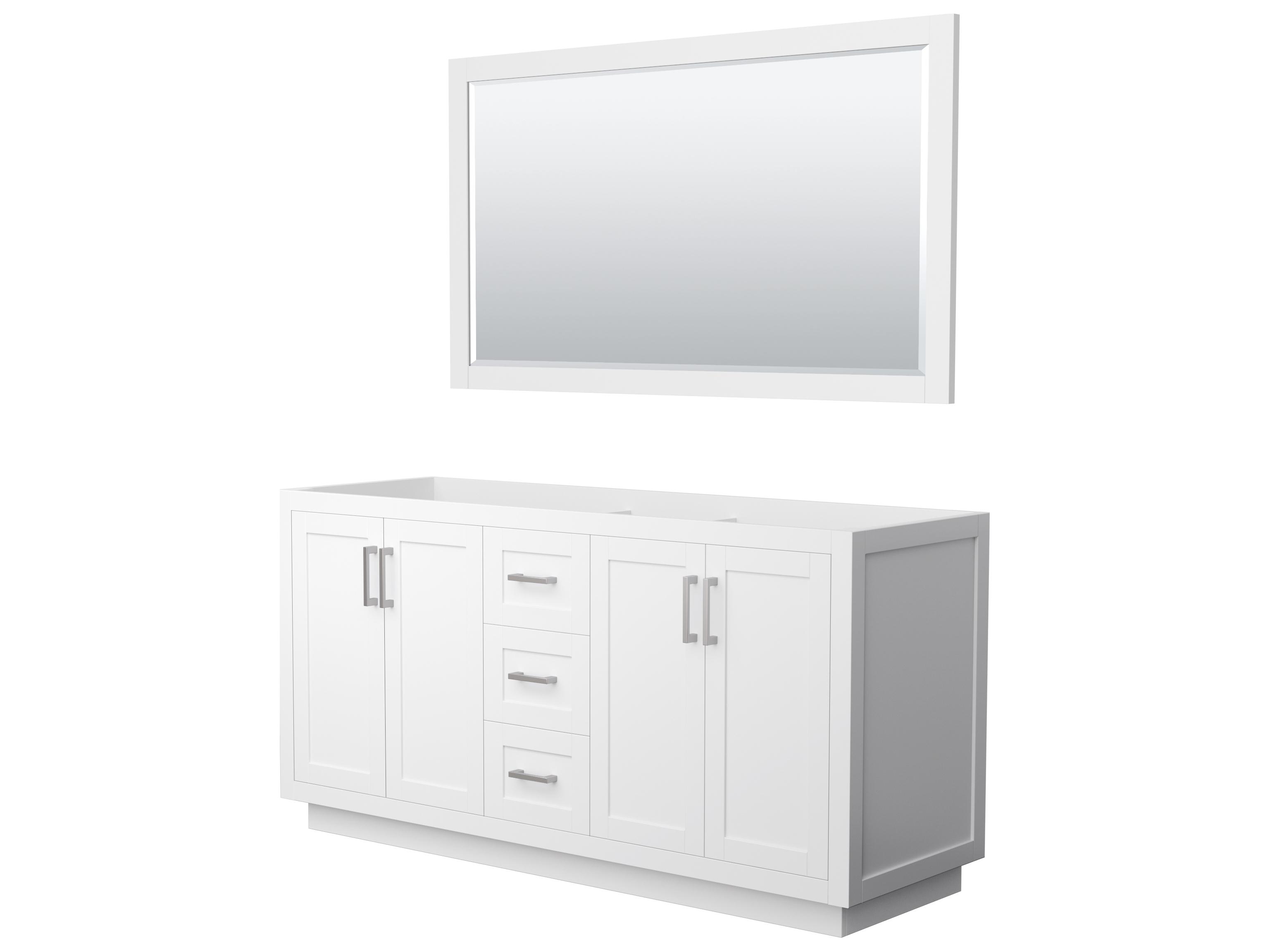 Wyndham Collection Miranda 65" White Vanity with 58" Mirror