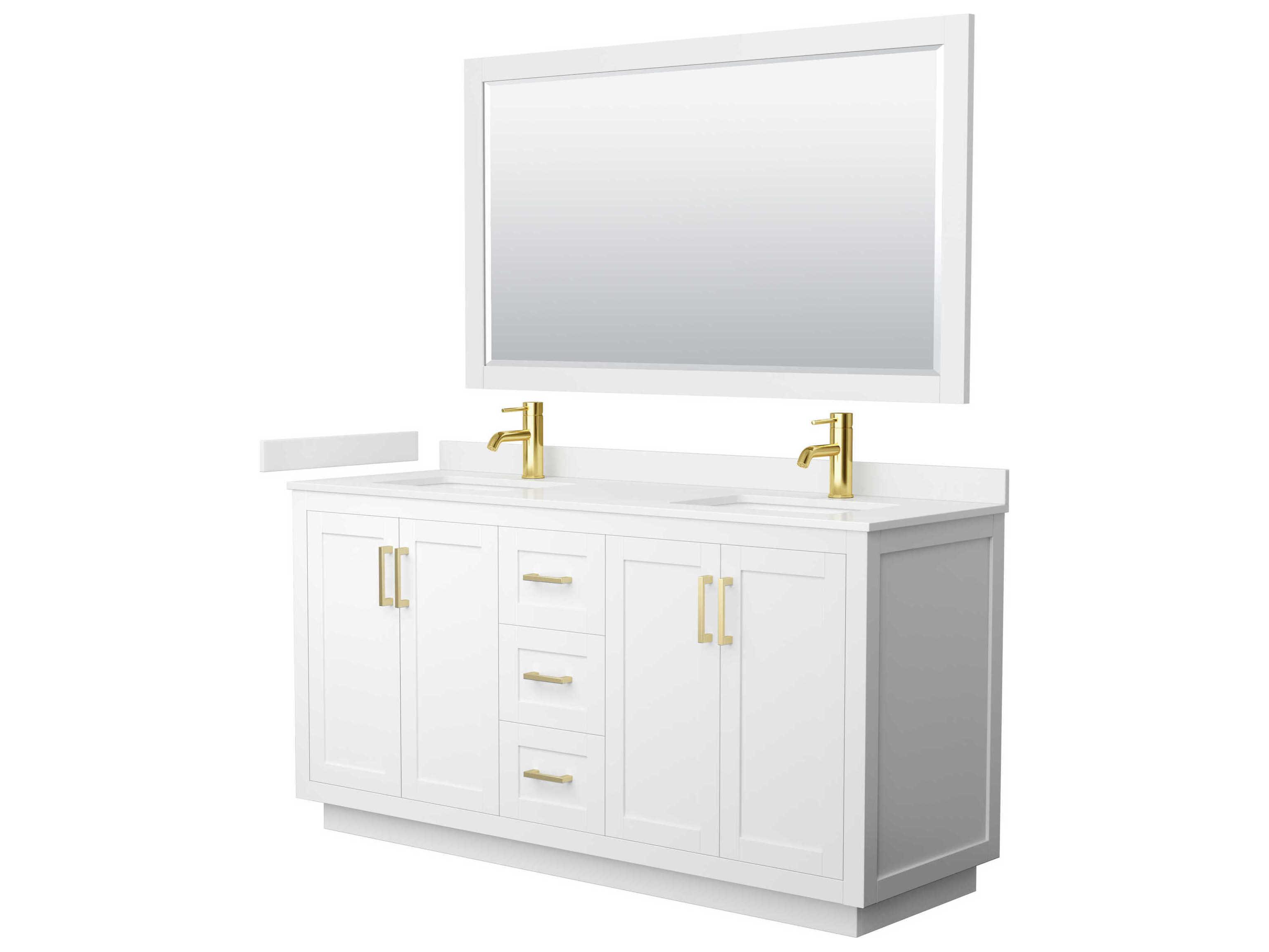 Wyndham Collection Miranda 66" White Vanity with 58" Mirror