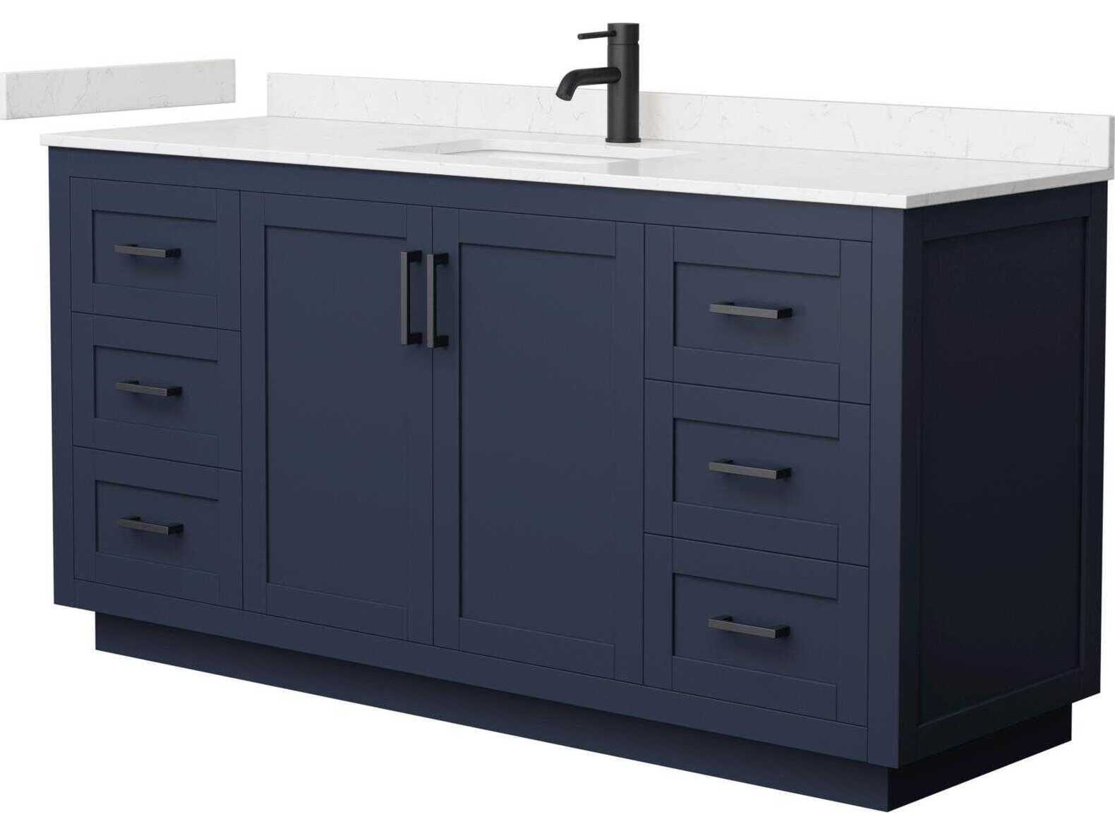 Wyndham Collection Miranda 66" Dark Blue Vanity